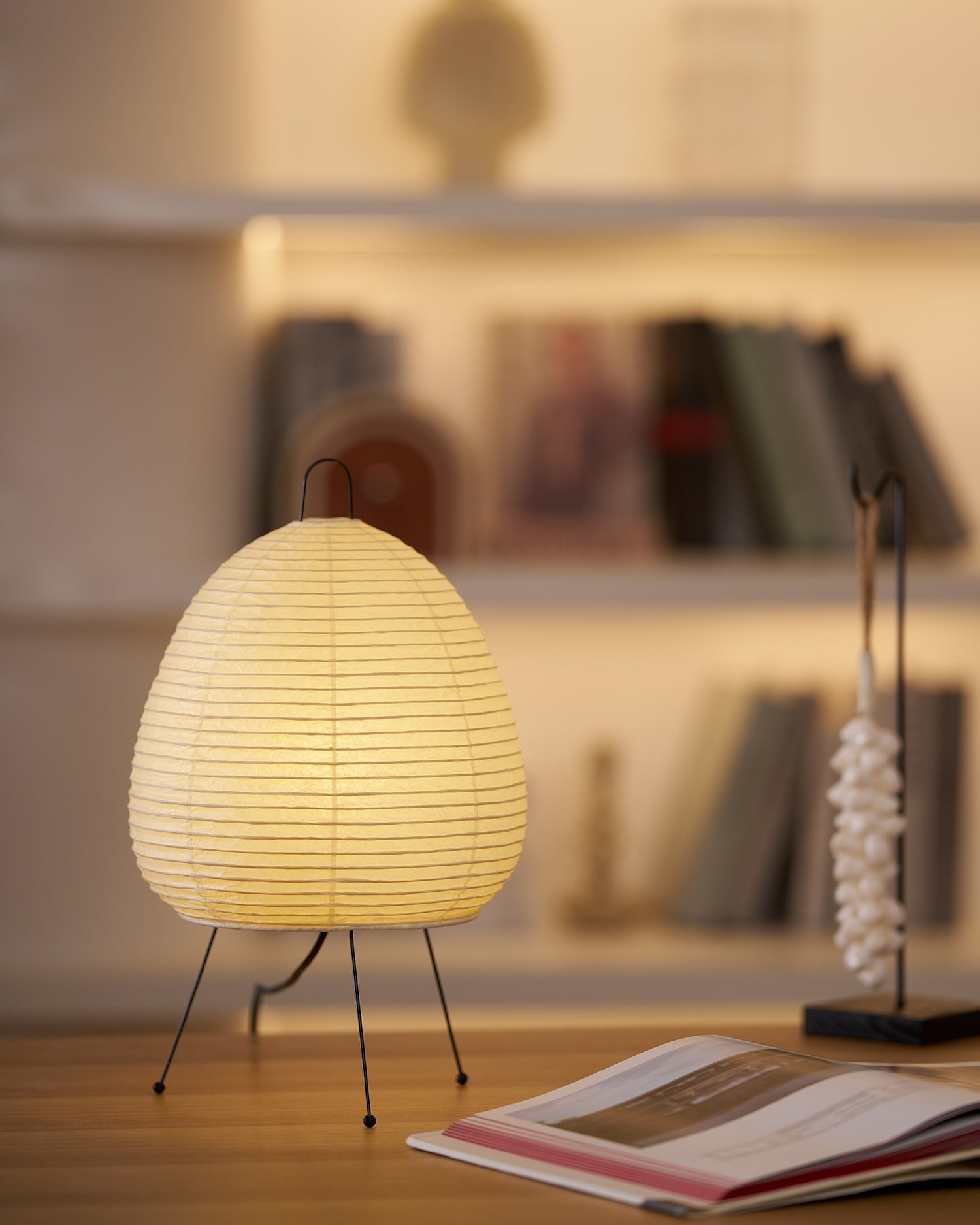 Akari Paper Table Lamp - Handmade Japanese Shoji Style Lighting for Bedroom, Living Room & Office - Warm Ambient Light for Relaxation & Decor