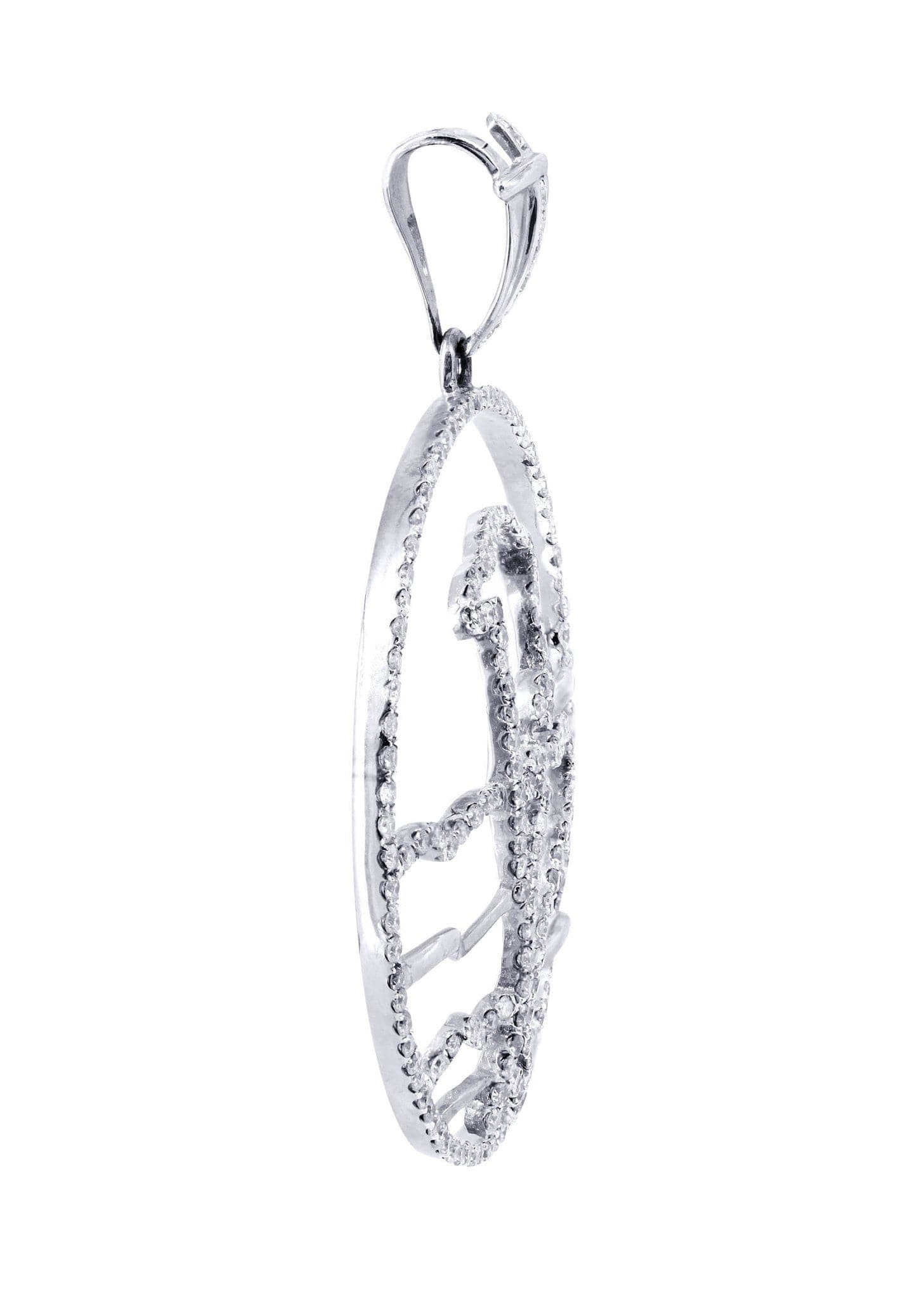 1.55 Carat Diamond Dolphin Pendant Necklace - 6 Grams 14K White Gold Elegant Jewelry Gift for Women - Perfect for Anniversary, Birthday & Special Occasions