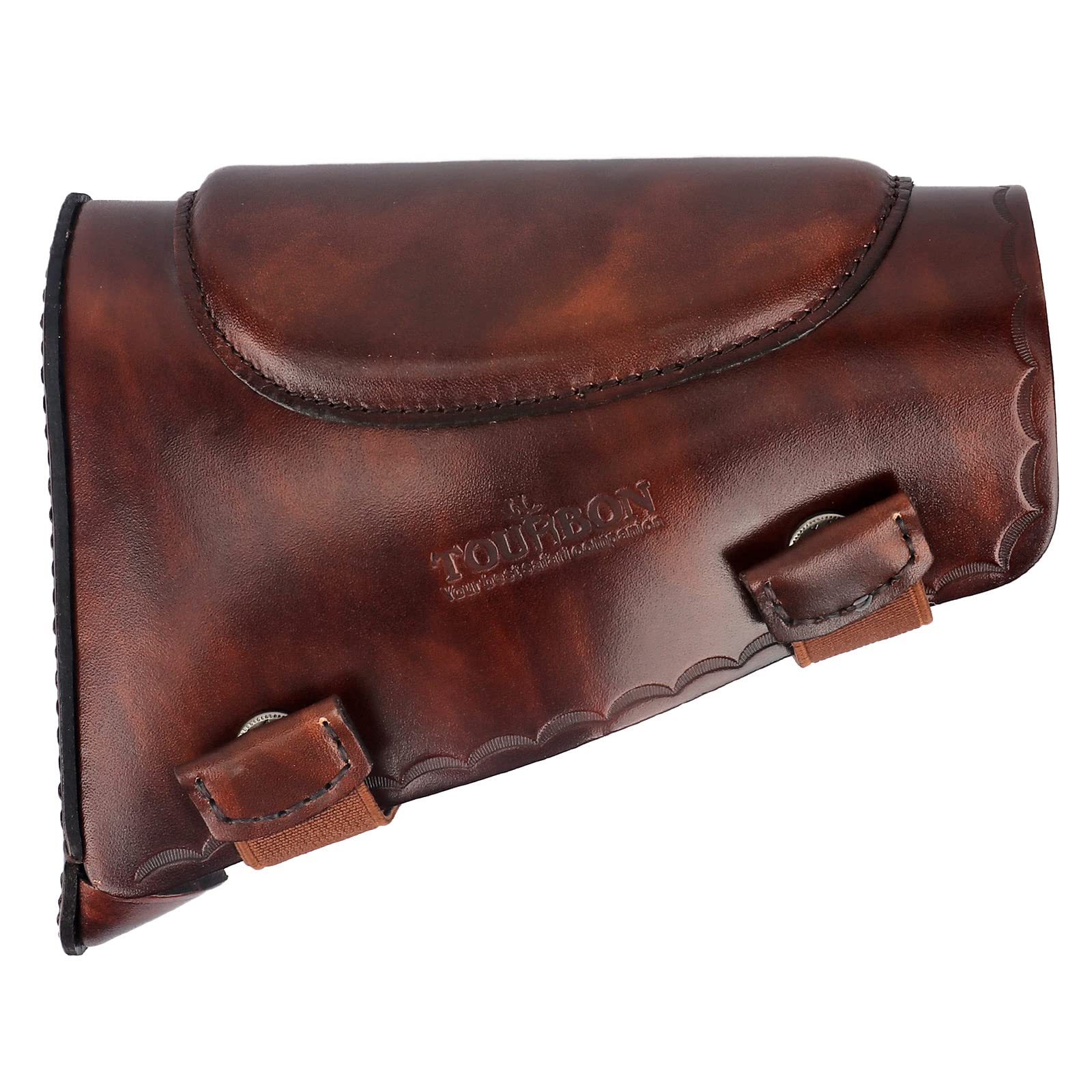 TOURBON Leather Recoil Pad for Rifle & Shotgun - Adjustable Buttstock Cheek Rest Pad (Left/Right Handed) - Perfect for Hunting, Shooting Sports & Range Practice