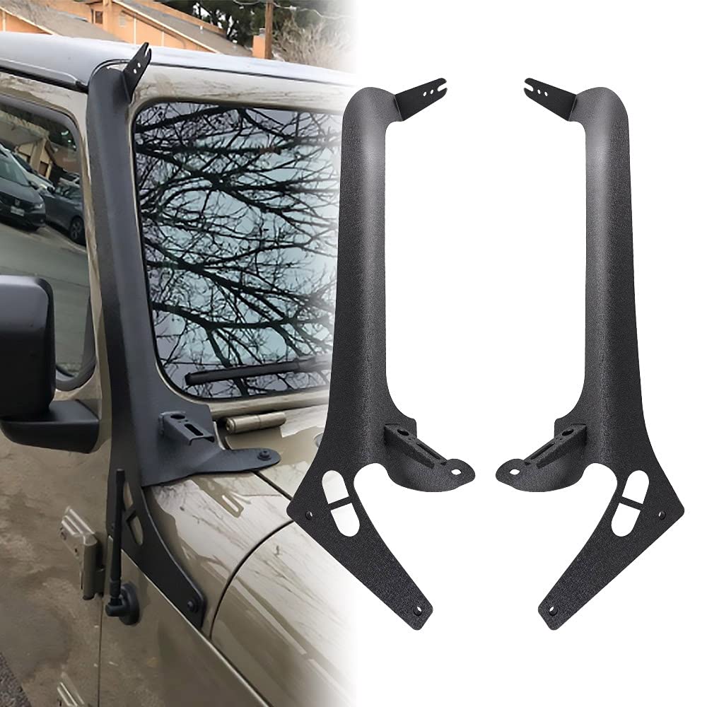 Samman 52-Inch Straight LED Light Bar with Upper Windshield & Lower Corner Mounting Brackets - Compatible with 2018-2021 Jeep Wrangler JL & Gladiator JT (Left/Right Pair) - Perfect for Off-Roading, Night Driving & Adventure Vehicles
