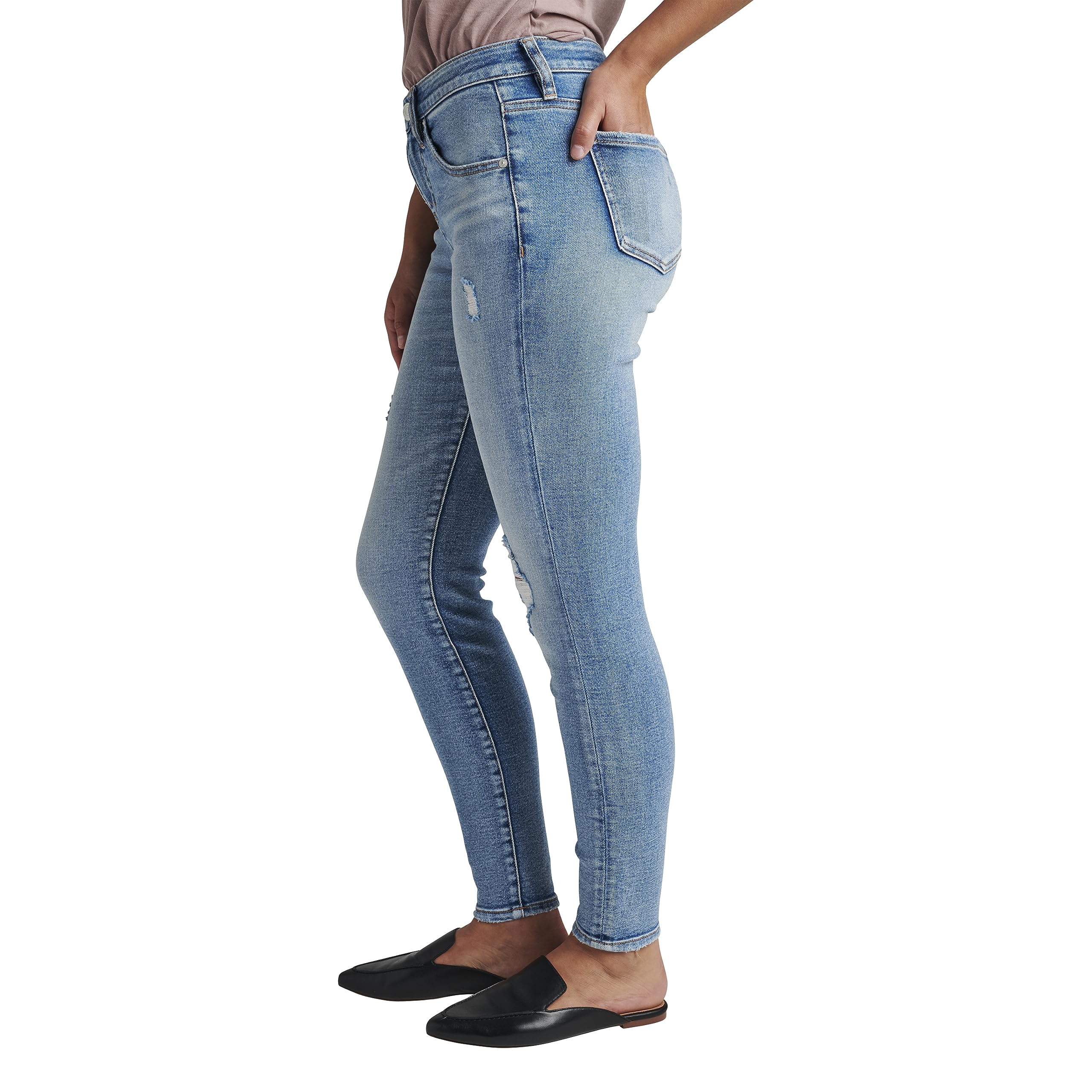 JAG Women's Cecilia Mid Rise Skinny Jeans - Stretch Denim Pants for Everyday Comfort | Perfect for Work, Casual Outings & Date Nights