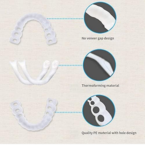 3 Pairs Snap-On Veneers for Instant Teeth Whitening & Smile Makeover - Comfort Fit Temporary Veneers for Men & Women - Perfect for Parties, Weddings & Confident Smiles - Protects Natural Teeth While Enhancing Your Look
