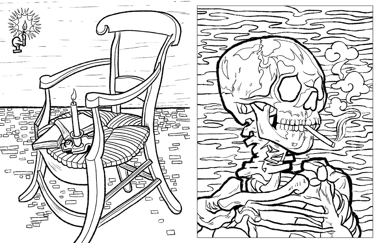 Van Gogh Coloring Book for Adults - Relaxing & Stress Relief Art Therapy - Perfect for Home, Office & Travel