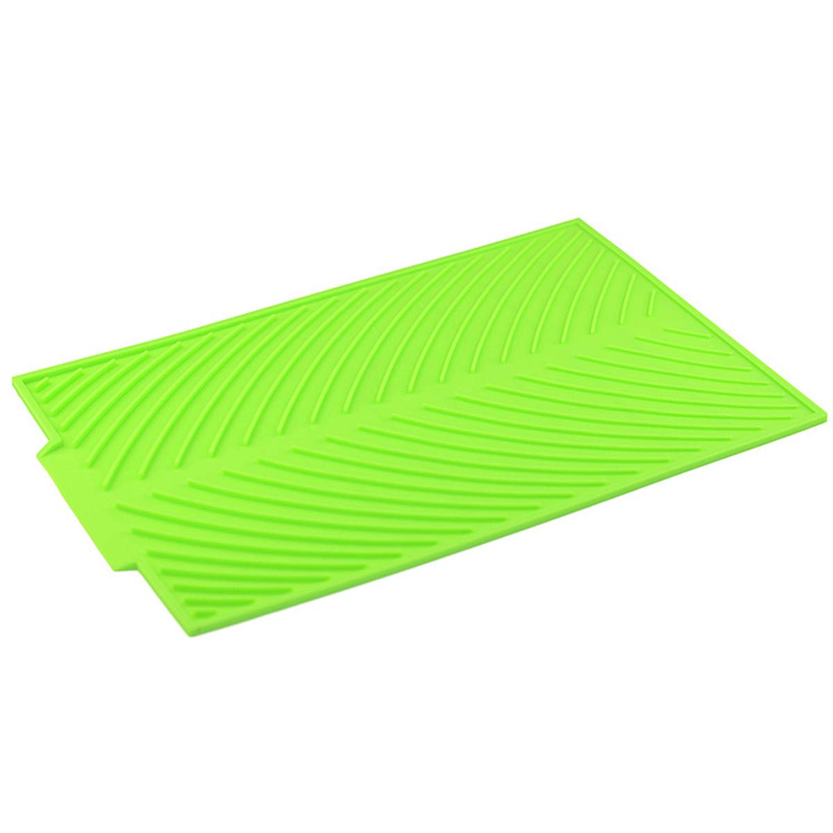 Premium Silicone Dish Drying Mat with Drain Lip - Heat Resistant Kitchen Counter Mat, Non-Slip Pot Holder & Placemat for Dishes, Utensils & Cookware - Perfect for Drying, Draining & Protecting Countertops