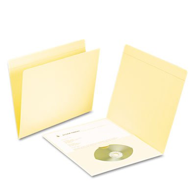 File Folders with Media Pocket - Straight Top Tab Manila Letter Size (50/Box) - Perfect for Office, School & Home Document Organization