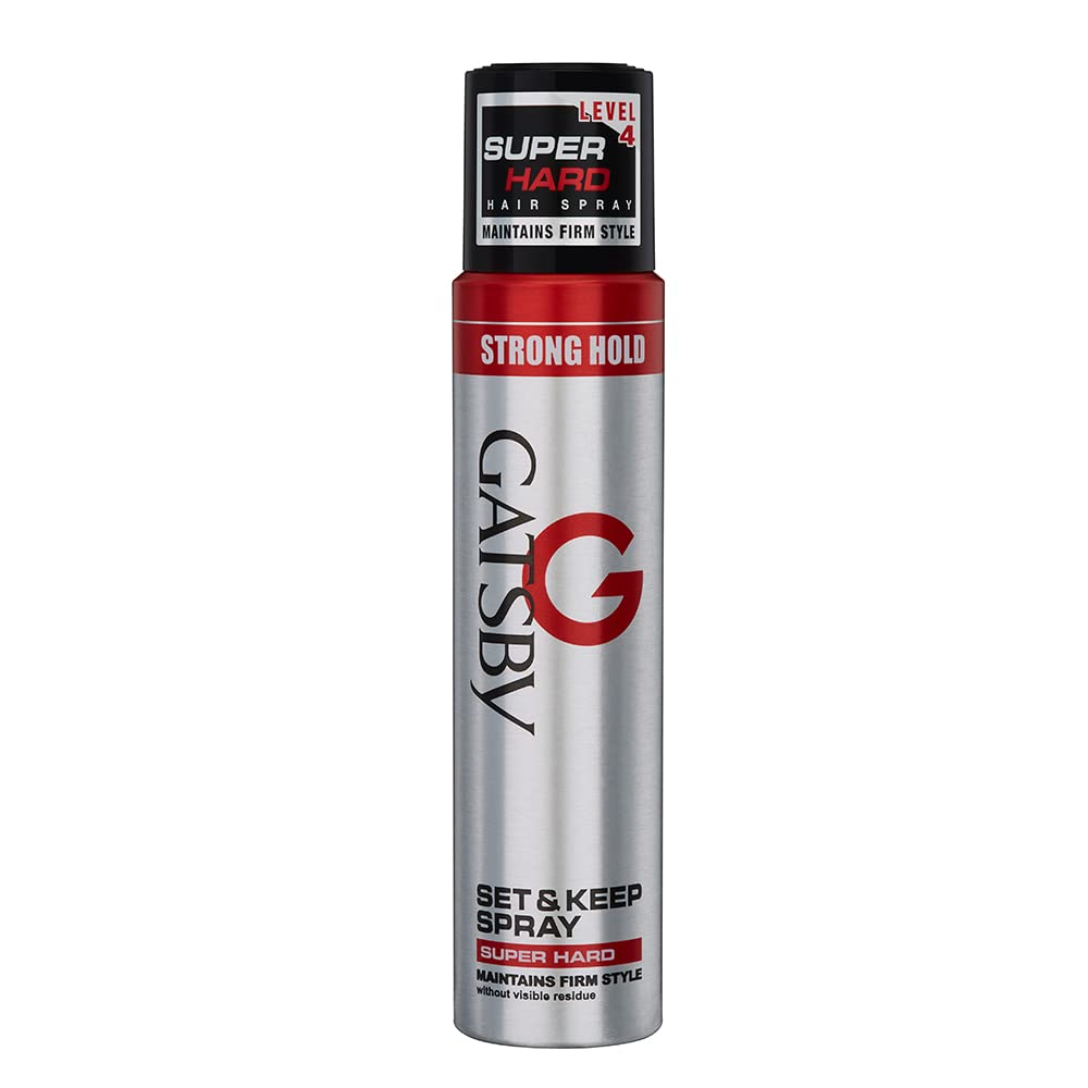 Gatsby Japan Set and Keep Super Hard Hair Spray 250ml - Quick Drying, Long Lasting Hold, No Flake & Shine | Non-Sticky, Easy Wash Off Styling Spray for Men & Women | Perfect for Parties, Work & Daily Hairstyling
