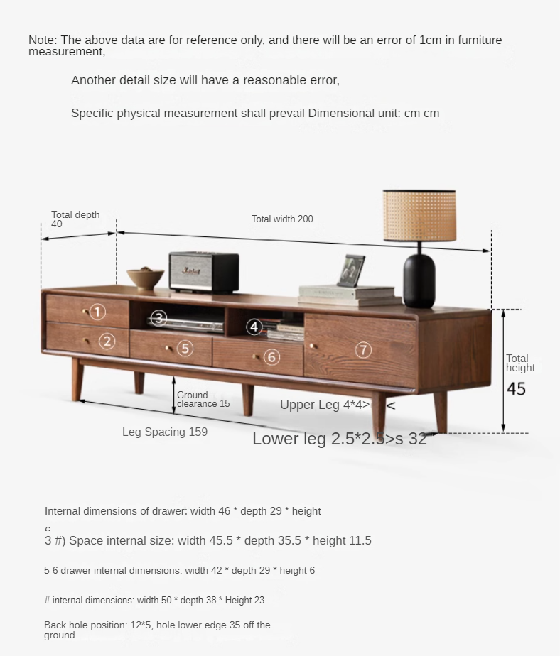 Stylish Oak Solid Wood Modern TV Stand - Nordic Design for Living Room & Entertainment Center | Perfect for 55-75 Inch TVs