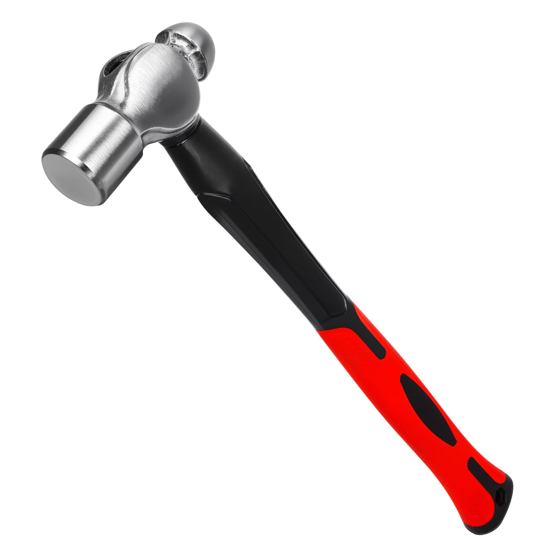 16 oz Ball Peen Hammer - Drop Forged Steel Construction with Shock Reduction Grip - Professional Metalworking & Woodworking Tool for DIY Projects, Automotive Repair, and Blacksmithing