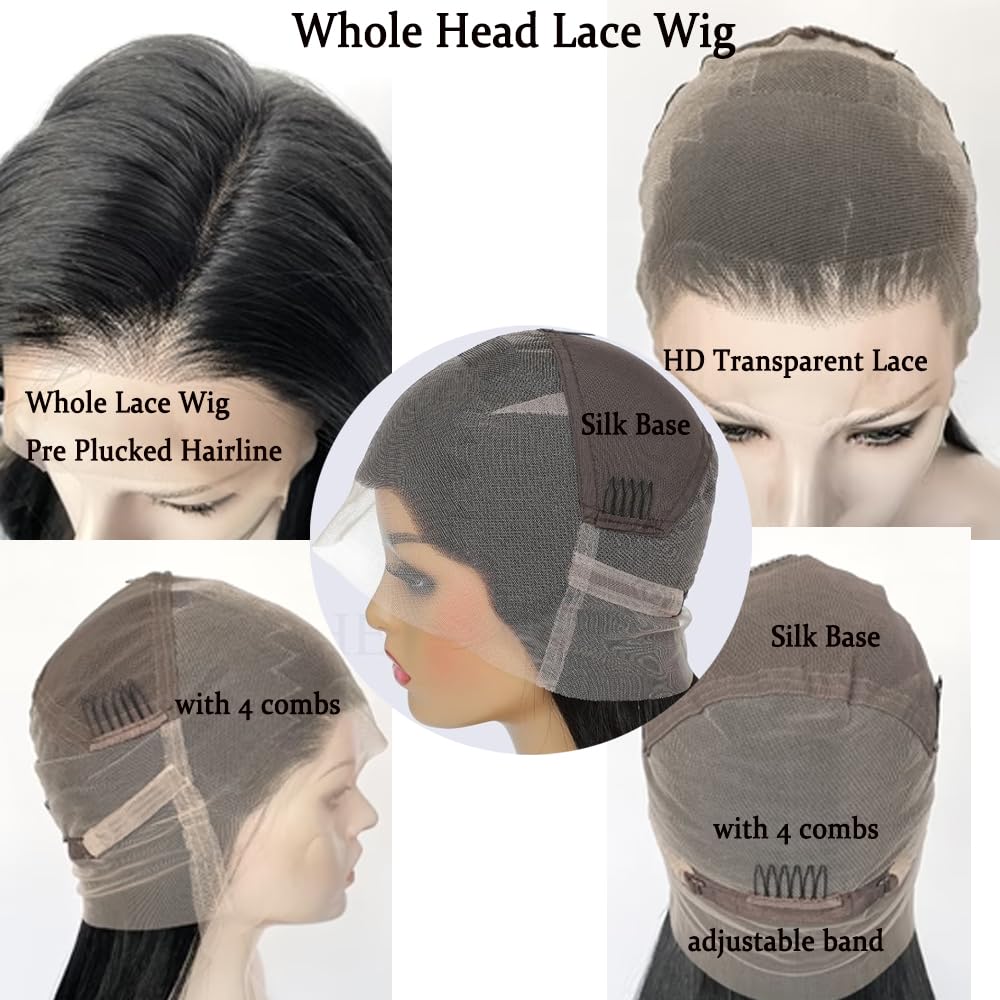 12 Inch Straight Full Lace Wigs Human Hair - 150 Density HD Transparent Lace Wig for Black Women | Pre Plucked Knots, Breathable, Part Anywhere | Perfect for Daily Wear, Cosplay & Special Occasions