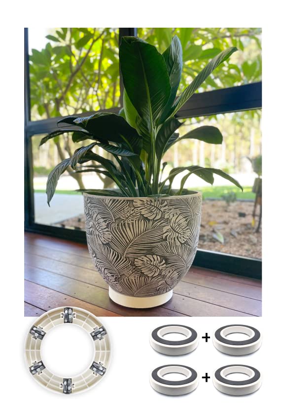 **Omnia Plant Glider with Wheels - Heavy Duty Round Plant Caddy for Indoor & Outdoor Use - 12