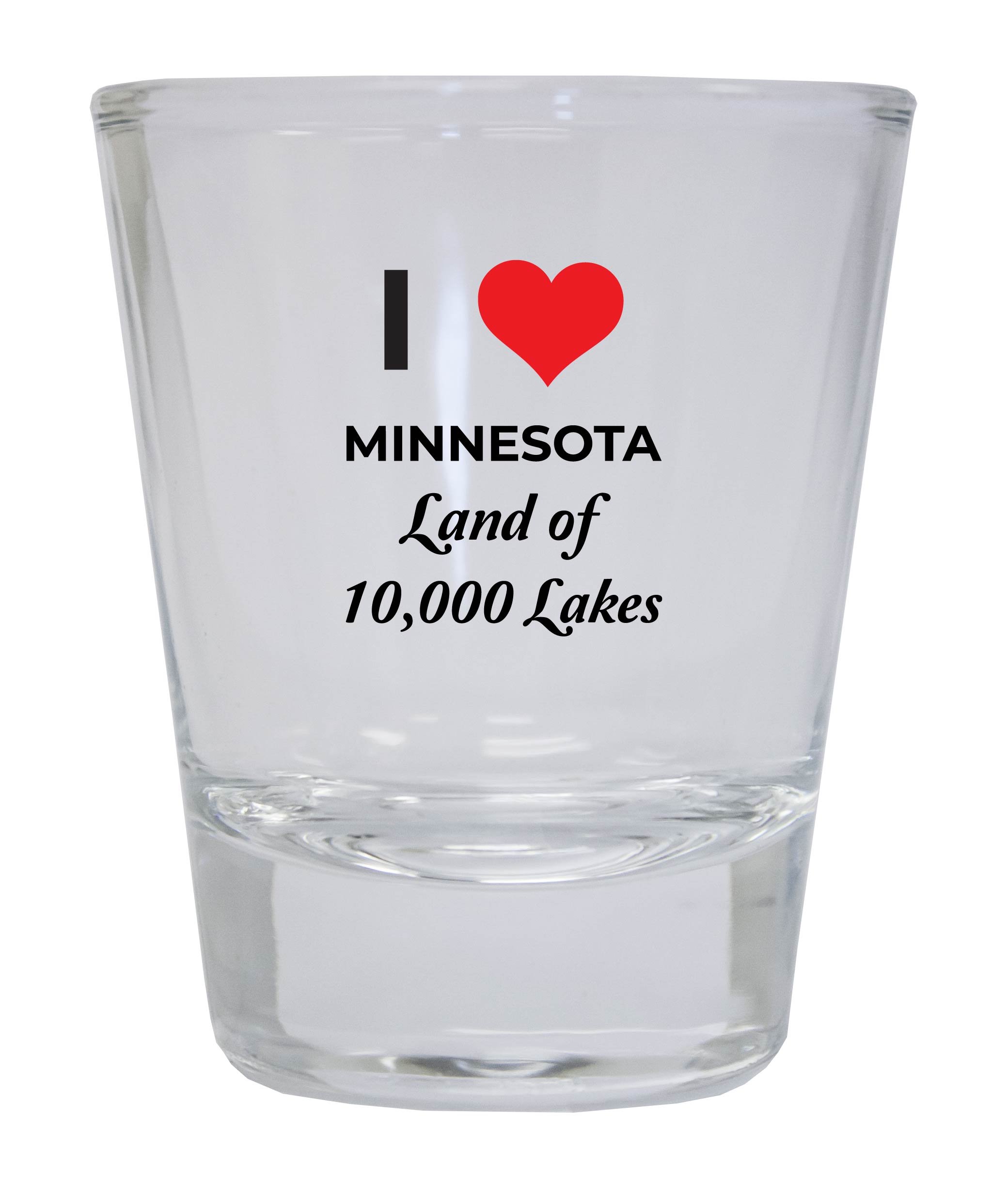 Minnesota State Round Shot Glass - 2 oz Whiskey Glass with State Outline - Perfect for Gifts, Collectibles & Parties