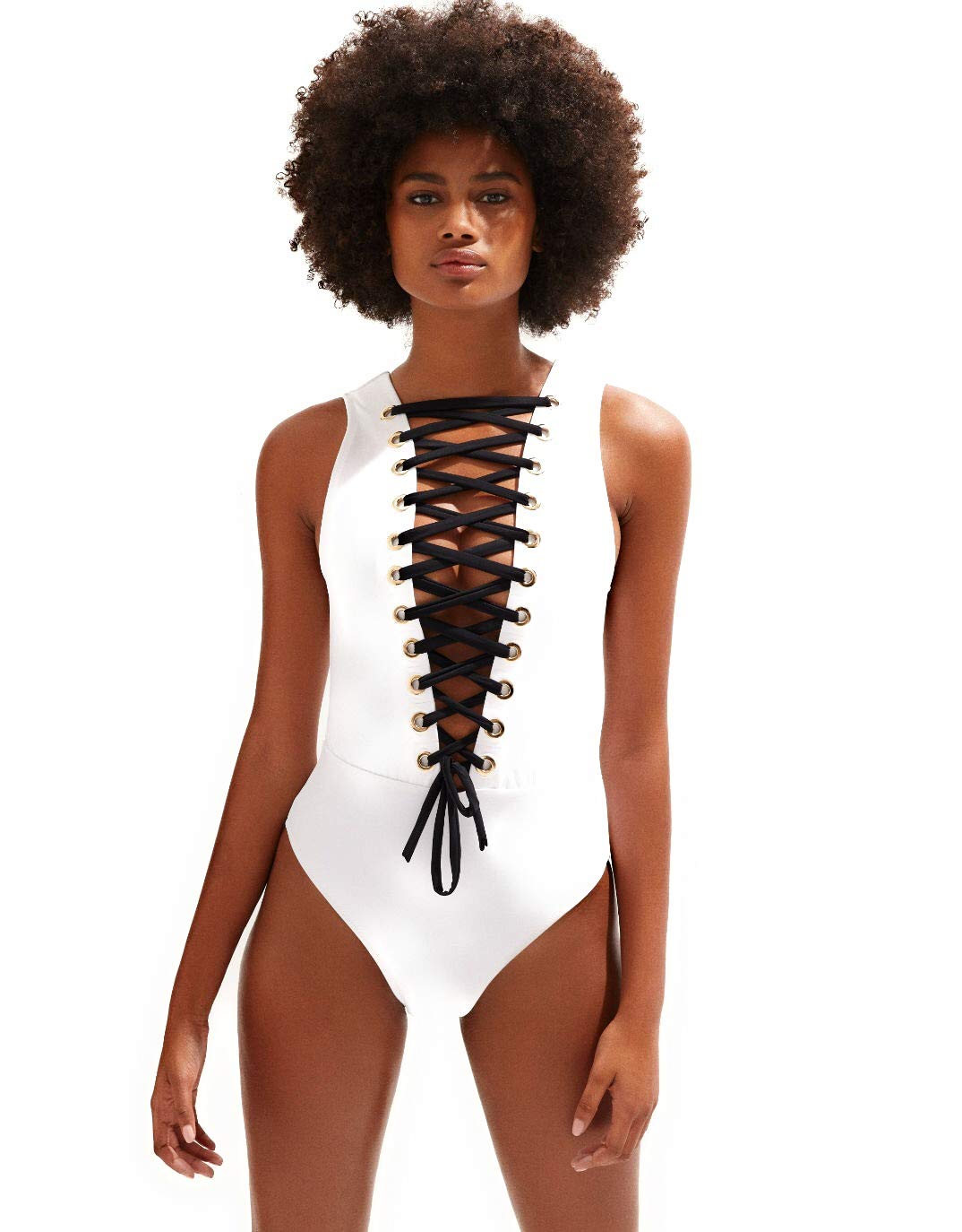 OYE Women's One Piece Swimsuit - Naomi White Bathing Suit for Beach, Pool & Vacation | Tummy Control & Adjustable Straps