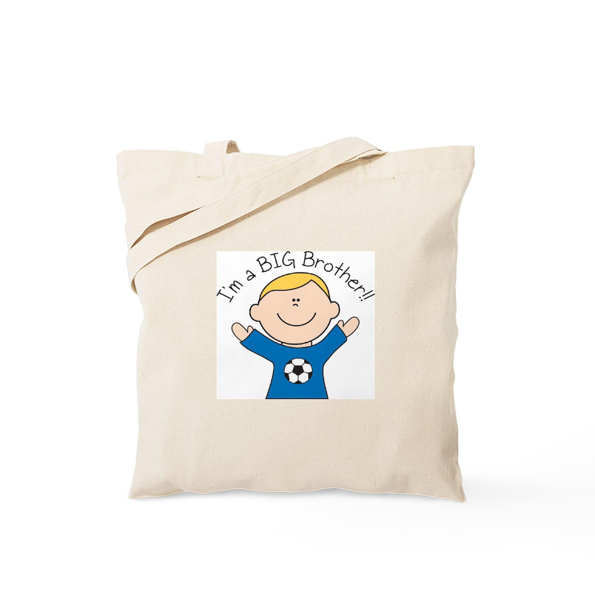 CafePress I'm A Big Brother Tote Bag - Natural Canvas Reusable Shopping Bag for Groceries, Beach, School & Work