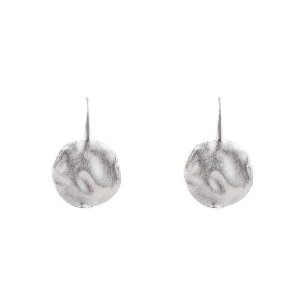 Fairley Alexa Beaten Disc Sterling Silver Earrings for Women - Elegant Dangle Hoop Earrings for Party, Wedding & Everyday Wear