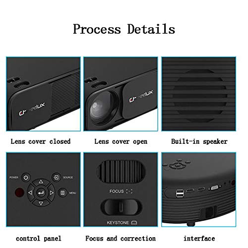 XIAOYUE Mini Projector 1080P HD Portable Projector for Business Office, Home Theater, Teaching, and Outdoor Movies - Black & White Options - Perfect for Presentations, Movie Nights, and Classroom Learning