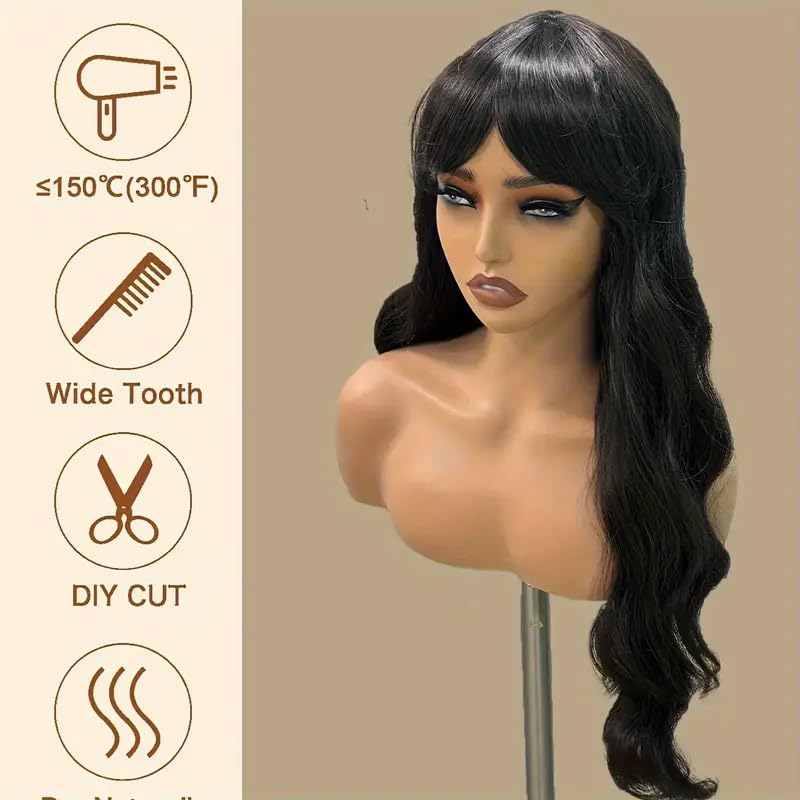 Natural Looking 26 Inch Wavy Long Synthetic Hair Wig for Women | Centre Parting Curly Wig with Wig Cap & Comb | Perfect for Alopecia, Chemotherapy & Everyday Styling | Heat Resistant & Lightweight for All-Day Comfort