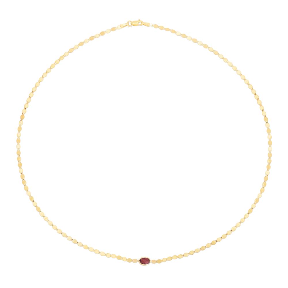 14K Gold Garnet Mirrored Chain Bracelet for Women - Elegant Jewelry Gift for Birthday, Anniversary & Special Occasions