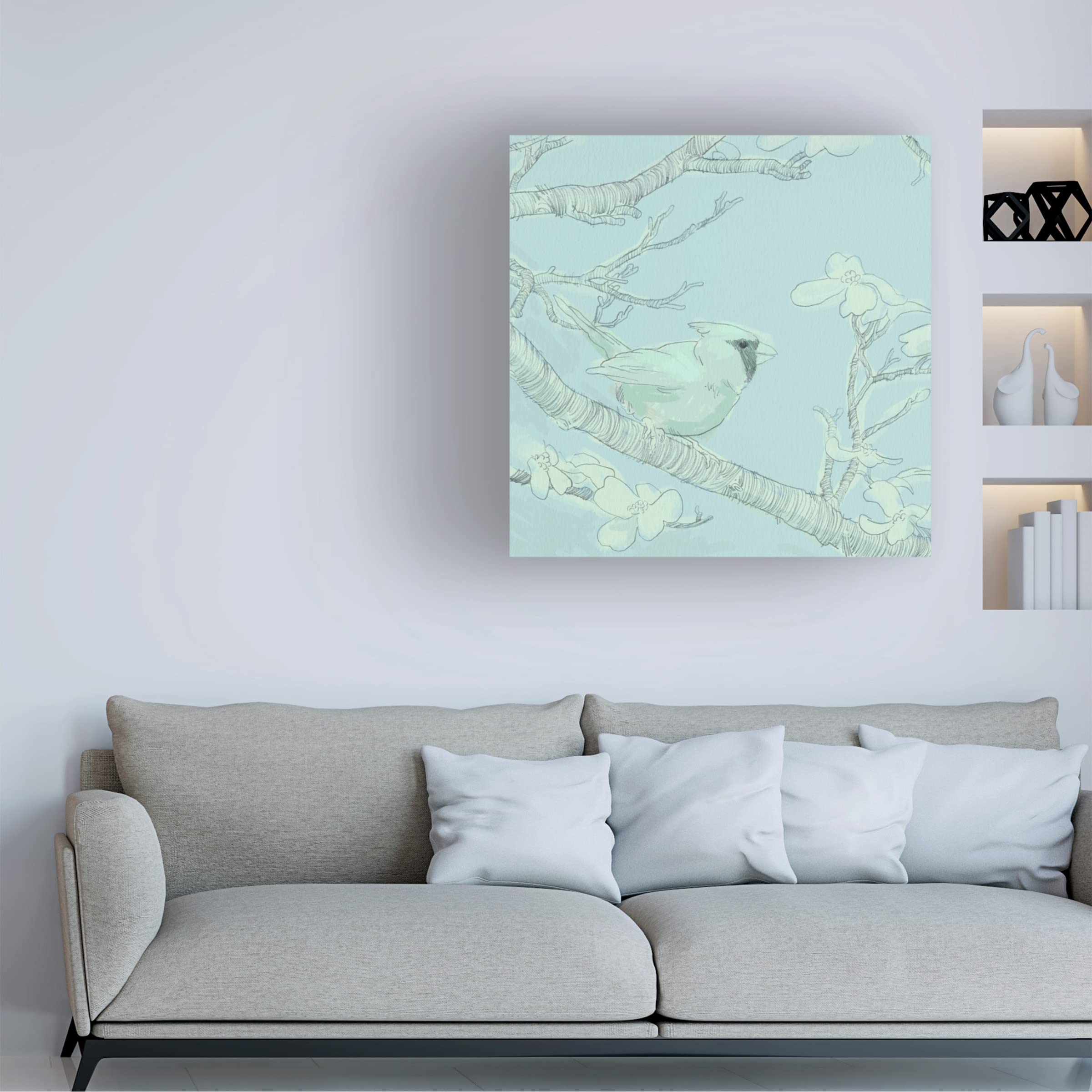 Jacob Green 'Backyard Bird Sketch I' Canvas Wall Art Print - Nature Inspired Home Decor for Living Room, Bedroom & Office