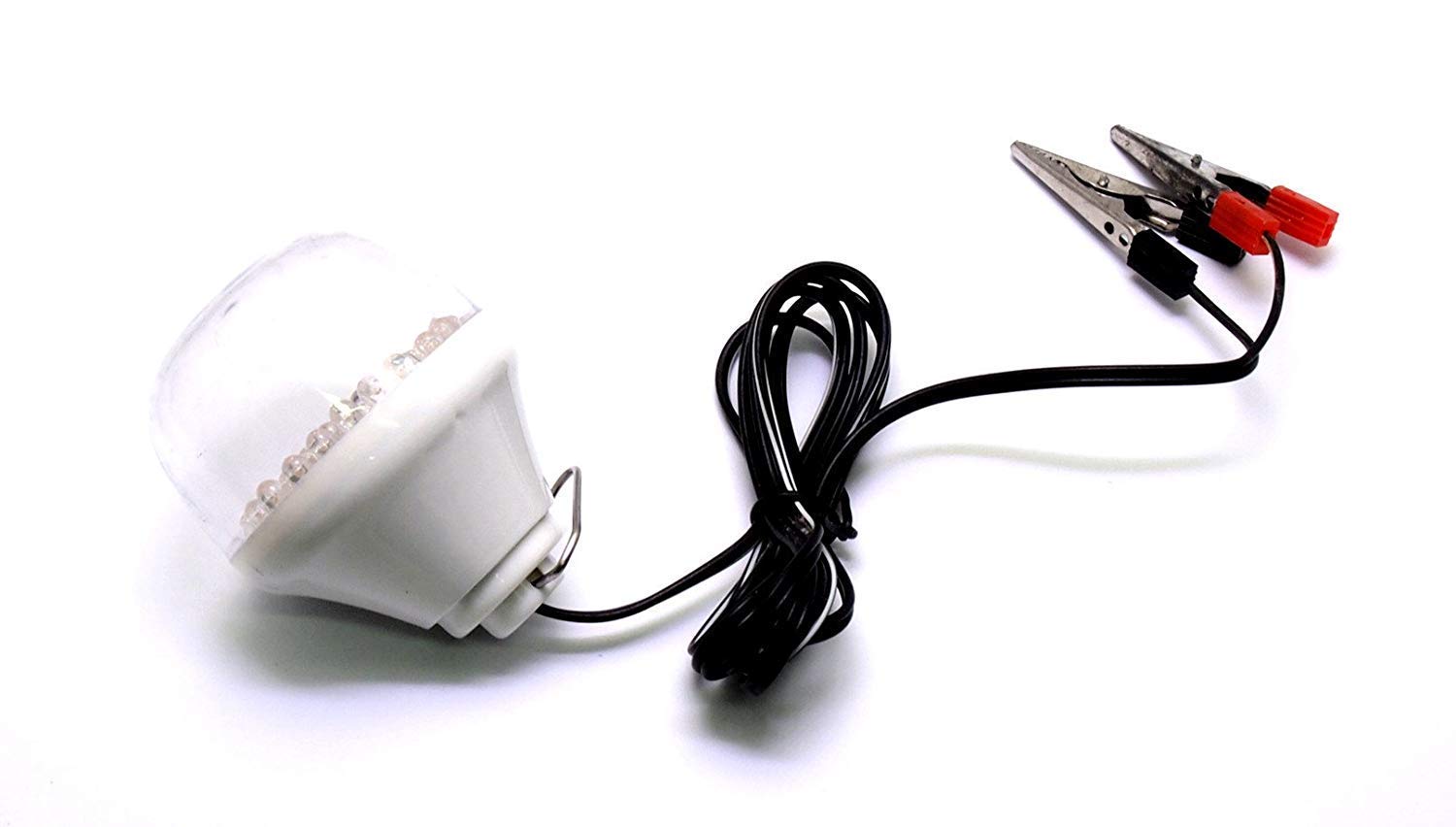 12V 1.5W 36-LED Cluster Light Bulb - DC 12 Volt Emergency Lamp with Wiring & Battery Clips for Car, Boat, RV & Home Power Outage Use