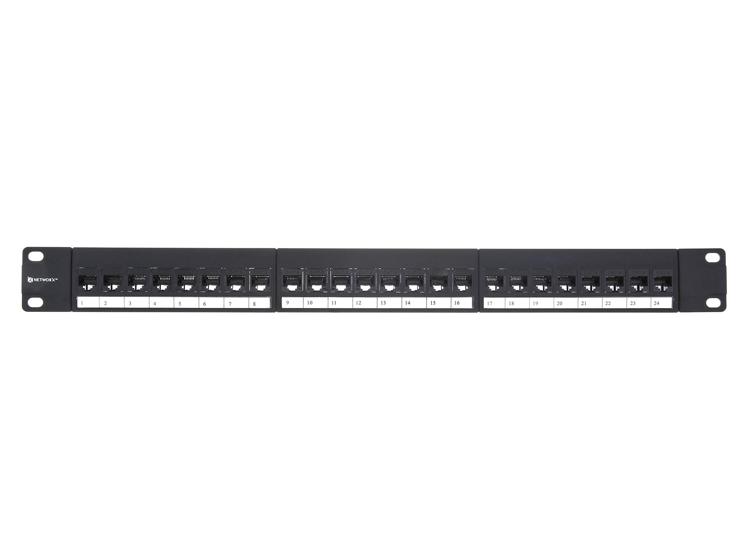 24 Port Cat6 Feed Through Distribution Panel - High-Speed Network Patch Panel for Server Racks & Data Centers - Ideal for Office Wiring, Home Networking, and IT Infrastructure Setup