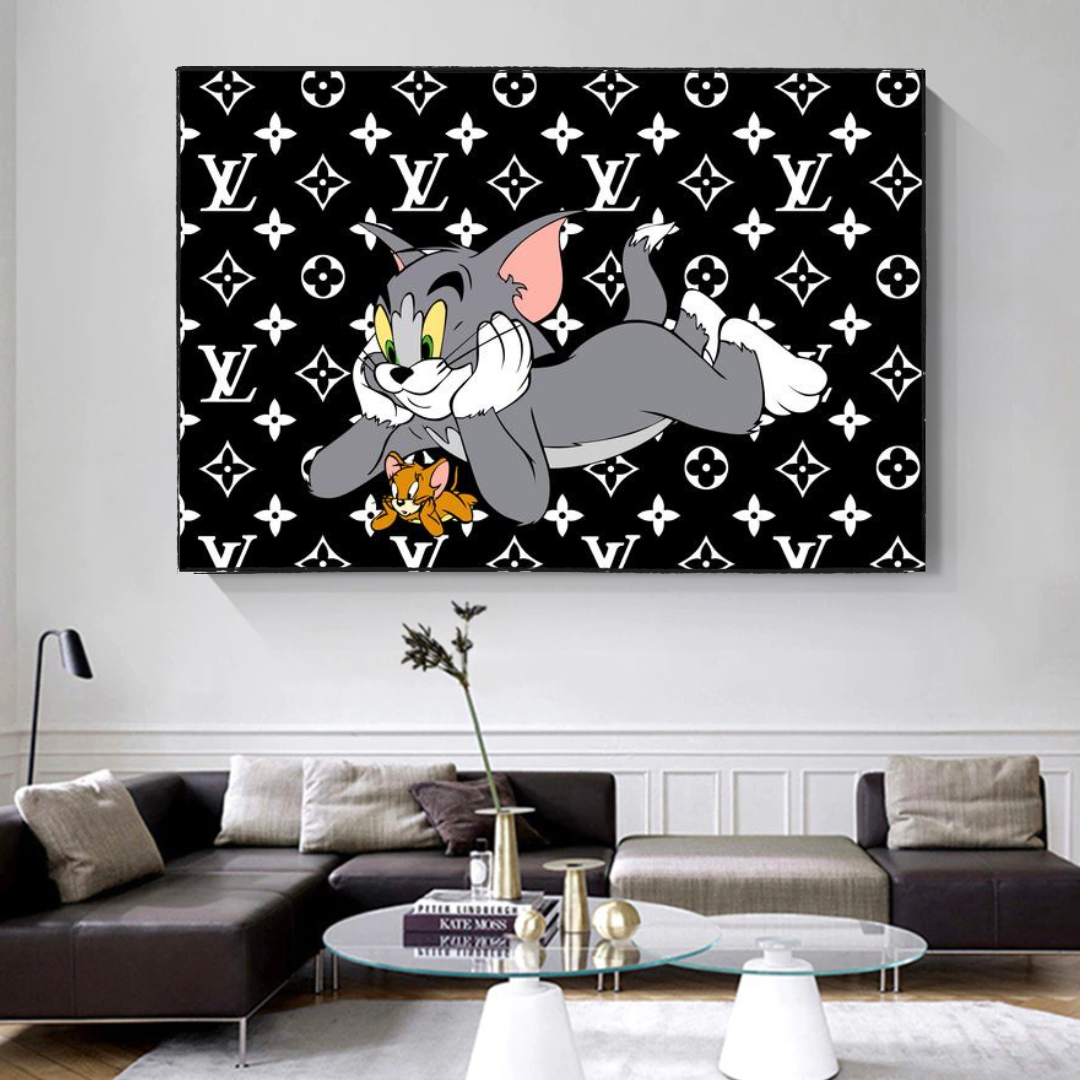 LV Tom and Jerry Canvas Wall Art - Unique Louis Vuitton Collection for Home Decor & Office Wall Art