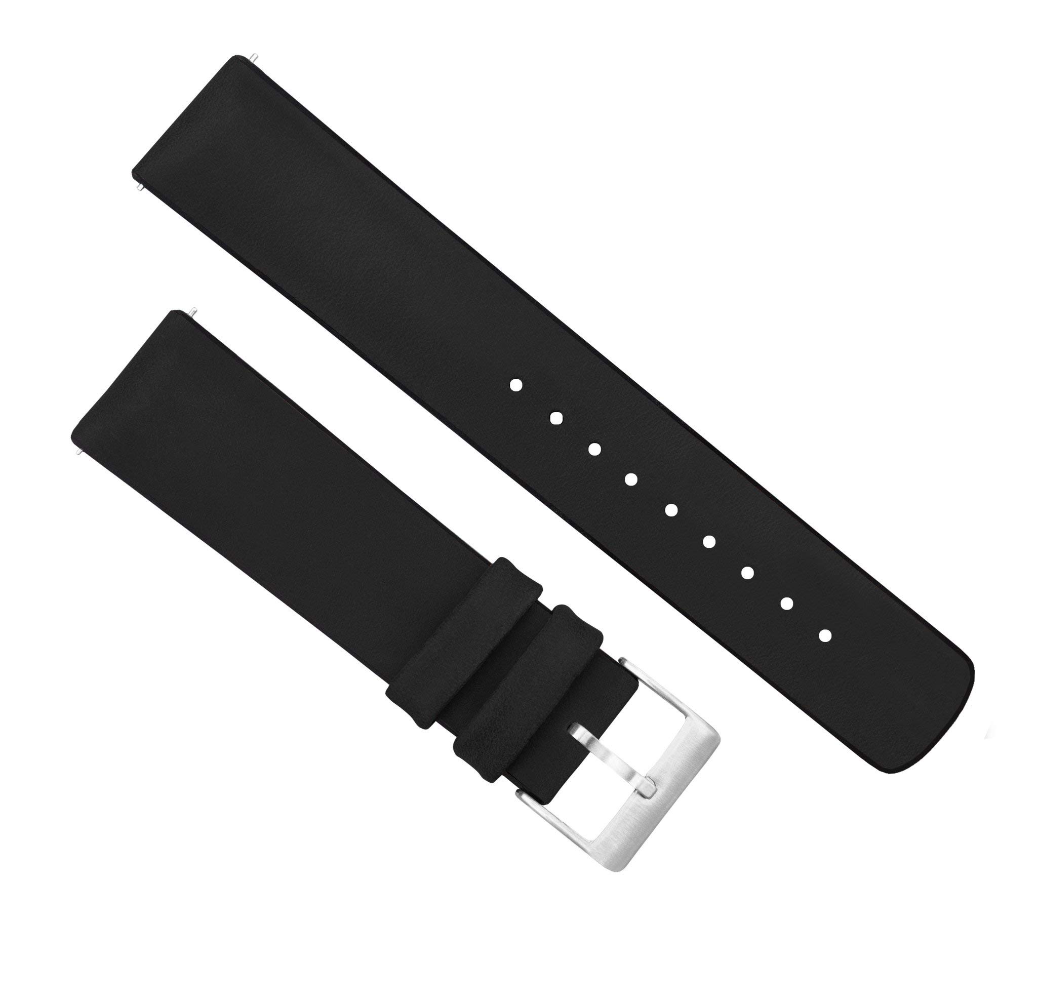 BARTON Leather Rubber Hybrid Watch Straps - Quick Release 18mm 22mm for Men & Women