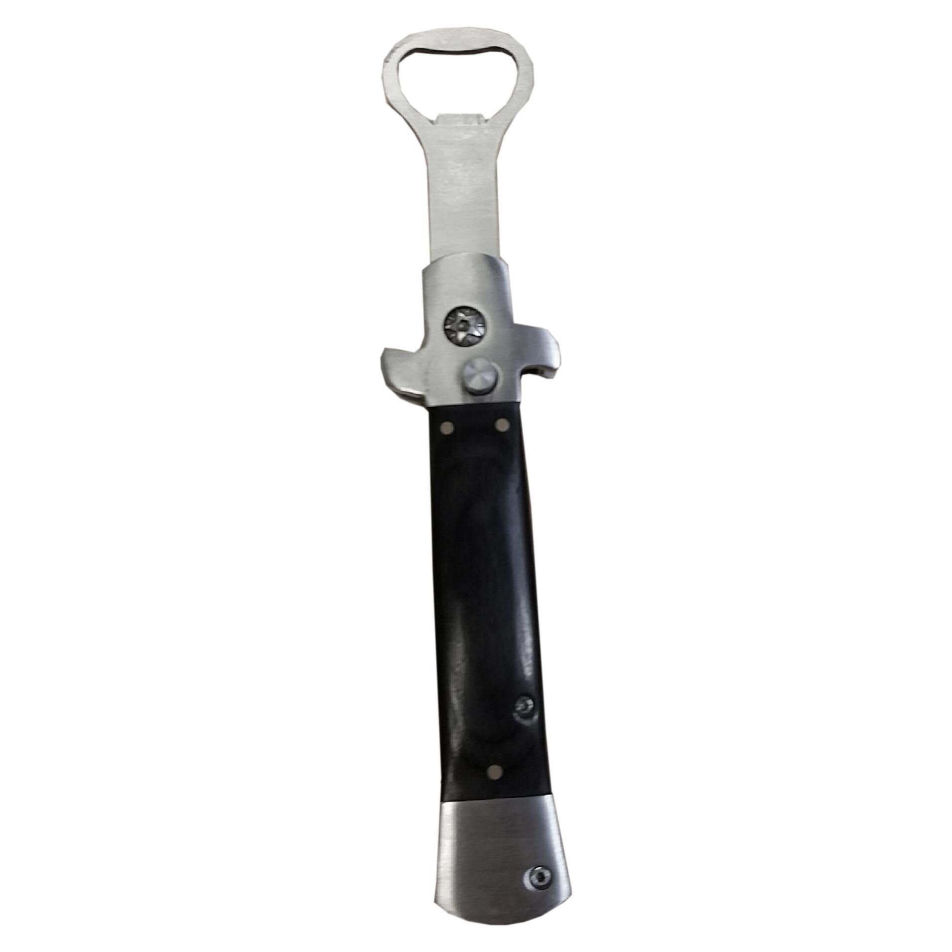 Caliber Gourmet Tactical Folding Knife Style Bottle Opener - Black Stainless Steel Beer & Soda Opener for Bartenders, Tailgate Parties, Camping & Kitchen Use - Durable Multi-Purpose Tool for Outdoor Adventures, Home Bars & Everyday Carry