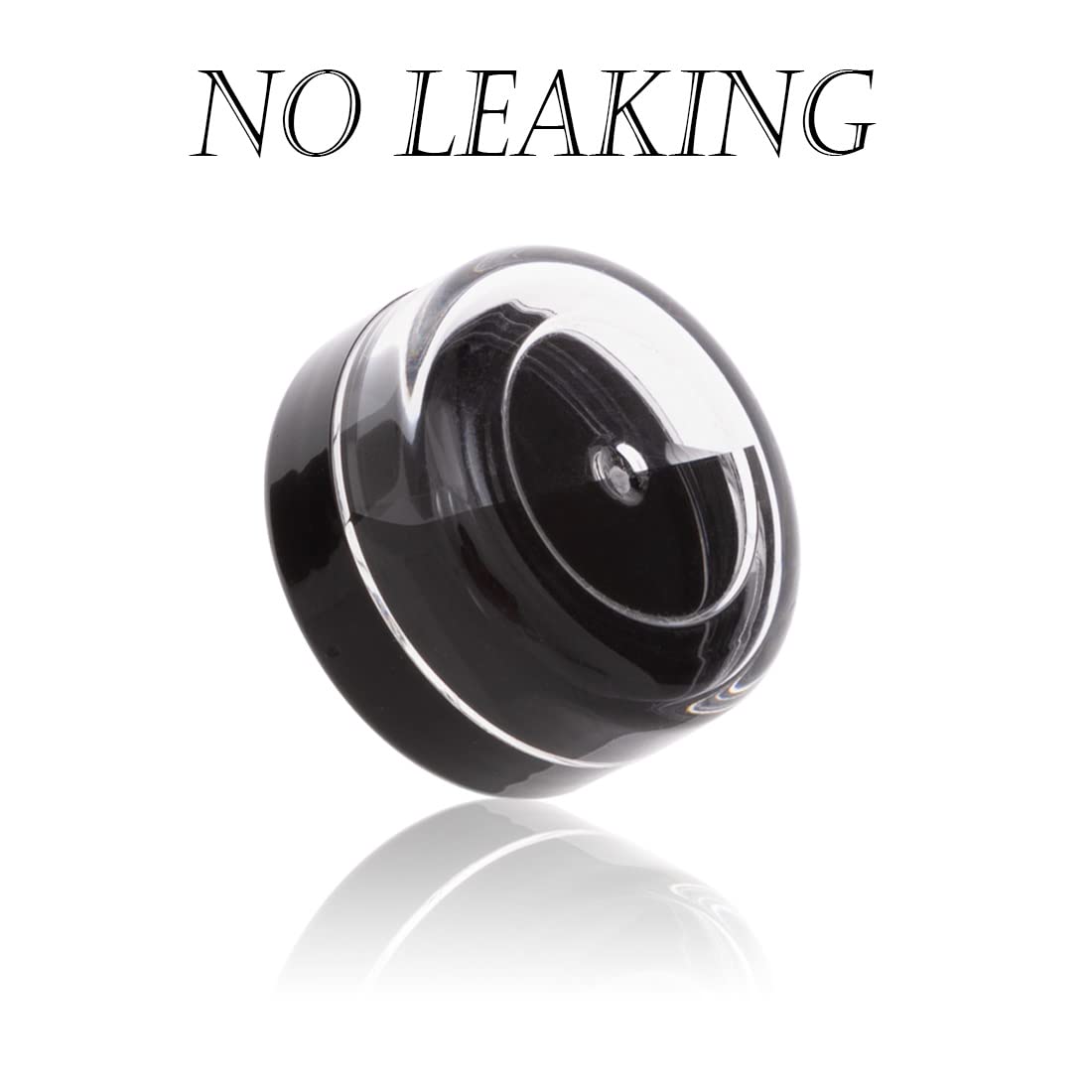 ZEJIA 10 Gram Empty Cosmetic Sample Jars with Lids - 20 Pack Refillable Small Plastic Containers for Makeup, Skincare, Travel & DIY Beauty Products (Black)