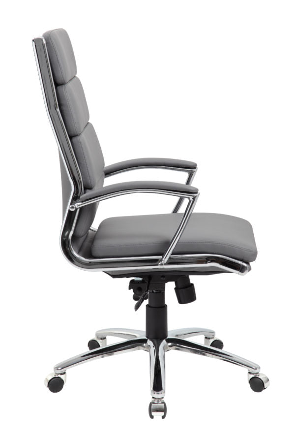 Premium Boss Executive Vinyl Office Chair with Chrome Metal Base - Ergonomic High Back Desk Chair for Home Office, Conference Room & Executive Suites