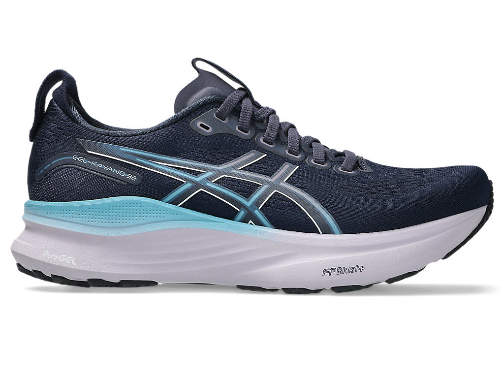 ASICS Women's GEL-Kayano 32 Running Shoes - 400 Midnight/Stillwater - Stability & Cushion for Long Distance Running, Jogging, Gym Workouts