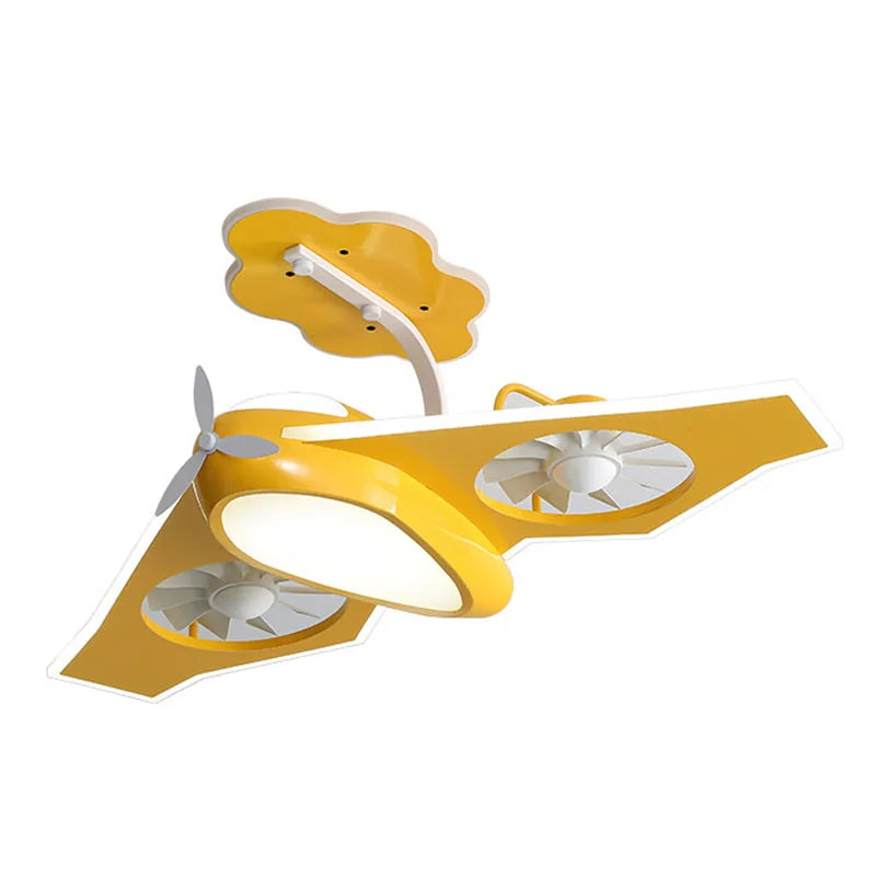 Kids Airplane Ceiling Light with Fan - LED Night Light & Nursery Decor for Boys Room, Bedroom, Playroom