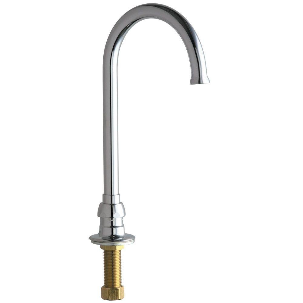 Chicago Faucets 626-FCABCP Deck Mount Gooseneck Bathroom Faucet with 4