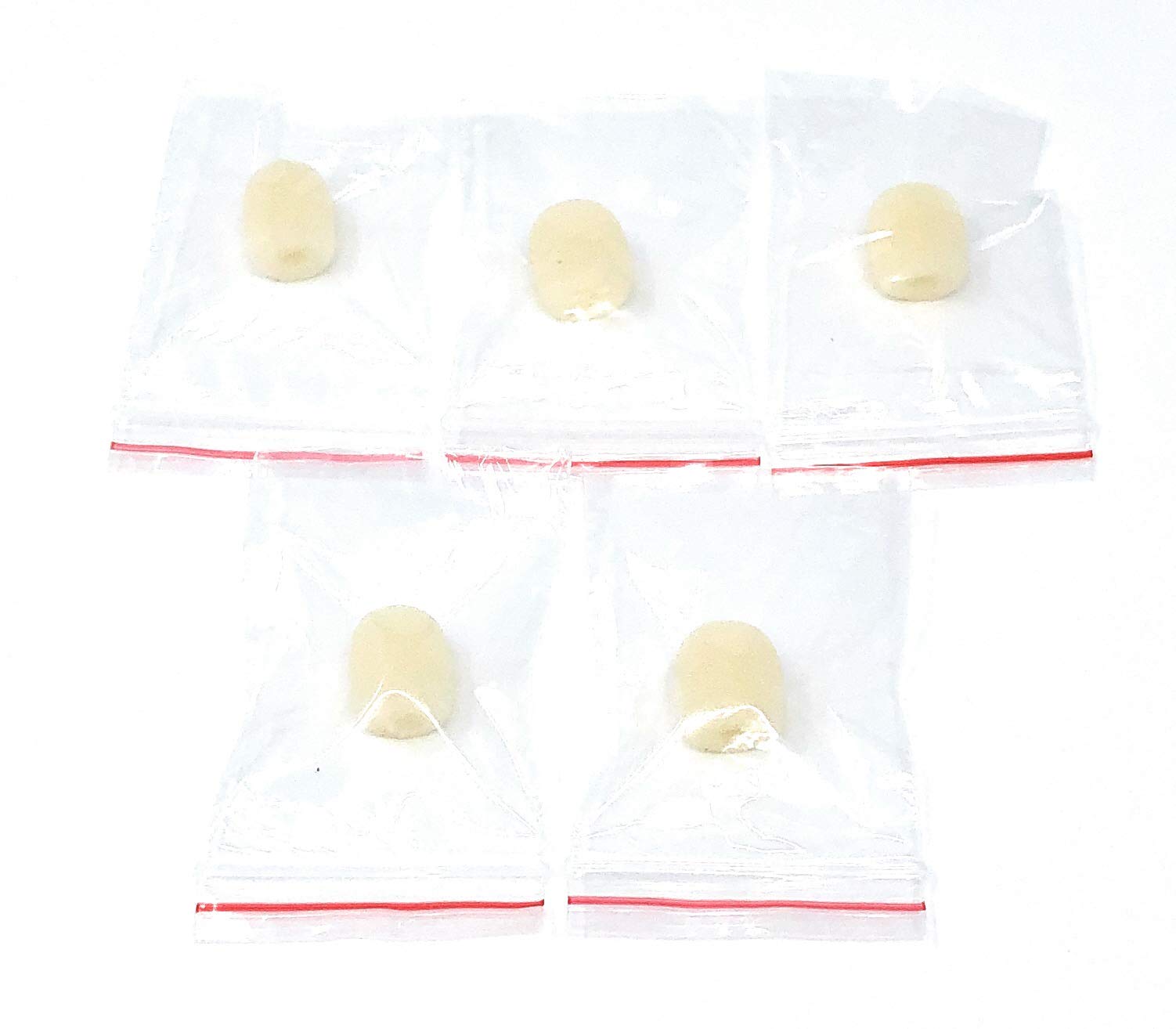 J&P 5-Piece Mini Beige Foam Windscreen Covers for Headset & Lapel Microphones - Noise Reduction for Podcasting, Broadcasting & Public Speaking