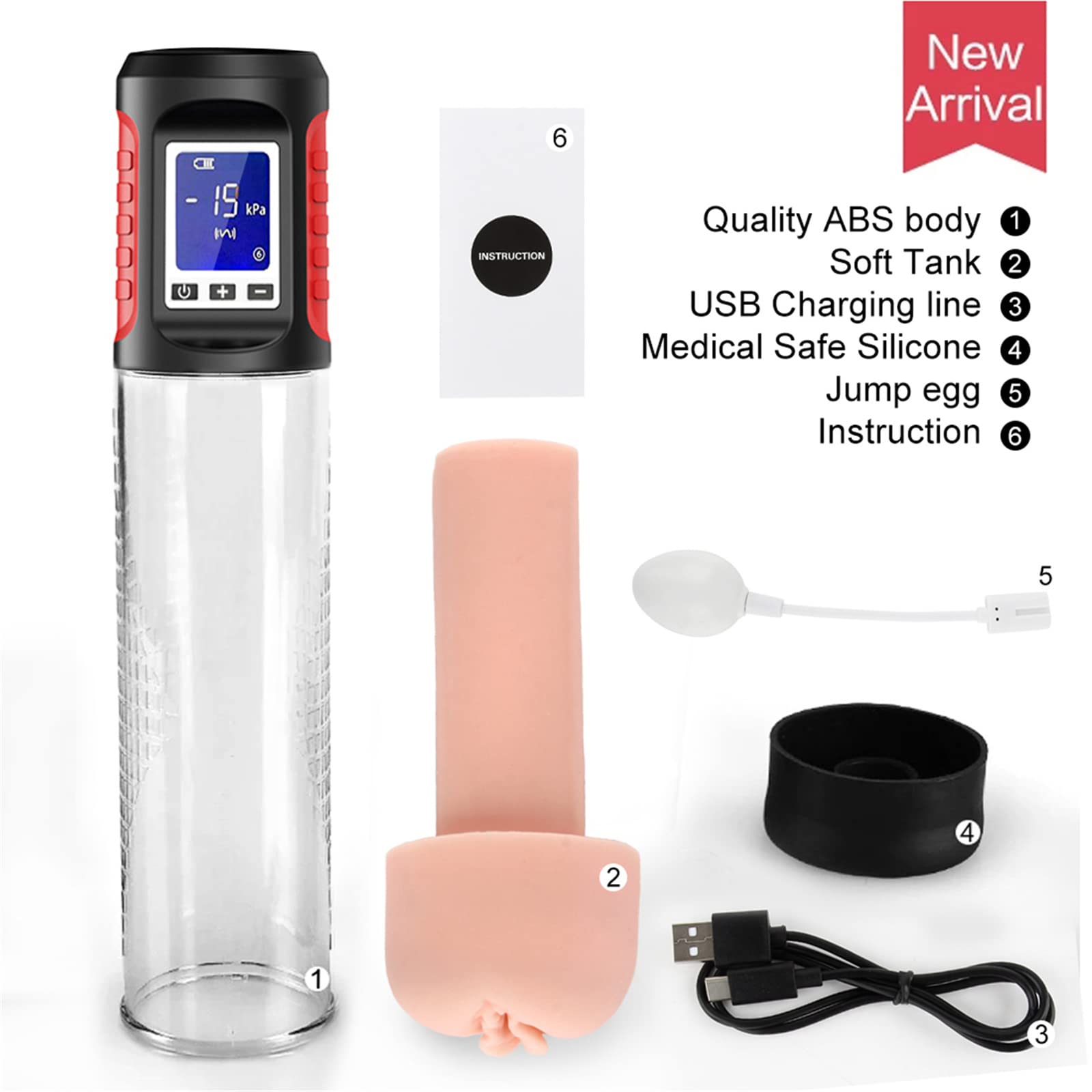 Electric Penis Pump for Men - Penis Enlarger & Erection Device with Vibrator & Vagina Sleeve - Male Vacuum Pump for Enhanced Pleasure & Performance - Perfect for Solo Play, Couples Use & Sexual Wellness