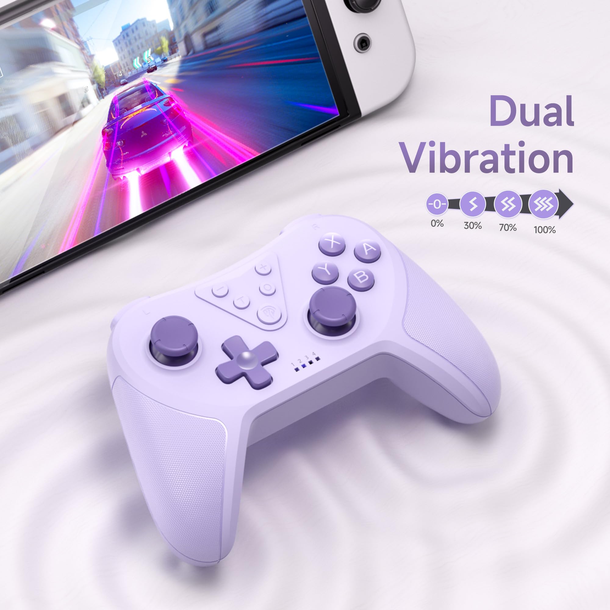 EasySMX T37 Wireless Switch Pro Controller for Nintendo Switch/Switch Lite/Switch OLED - Ergonomic Gamepad with Adjustable Turbo Vibration & Non-Slip Grip | Perfect for Mario Kart, Zelda & Multiplayer Gaming Sessions