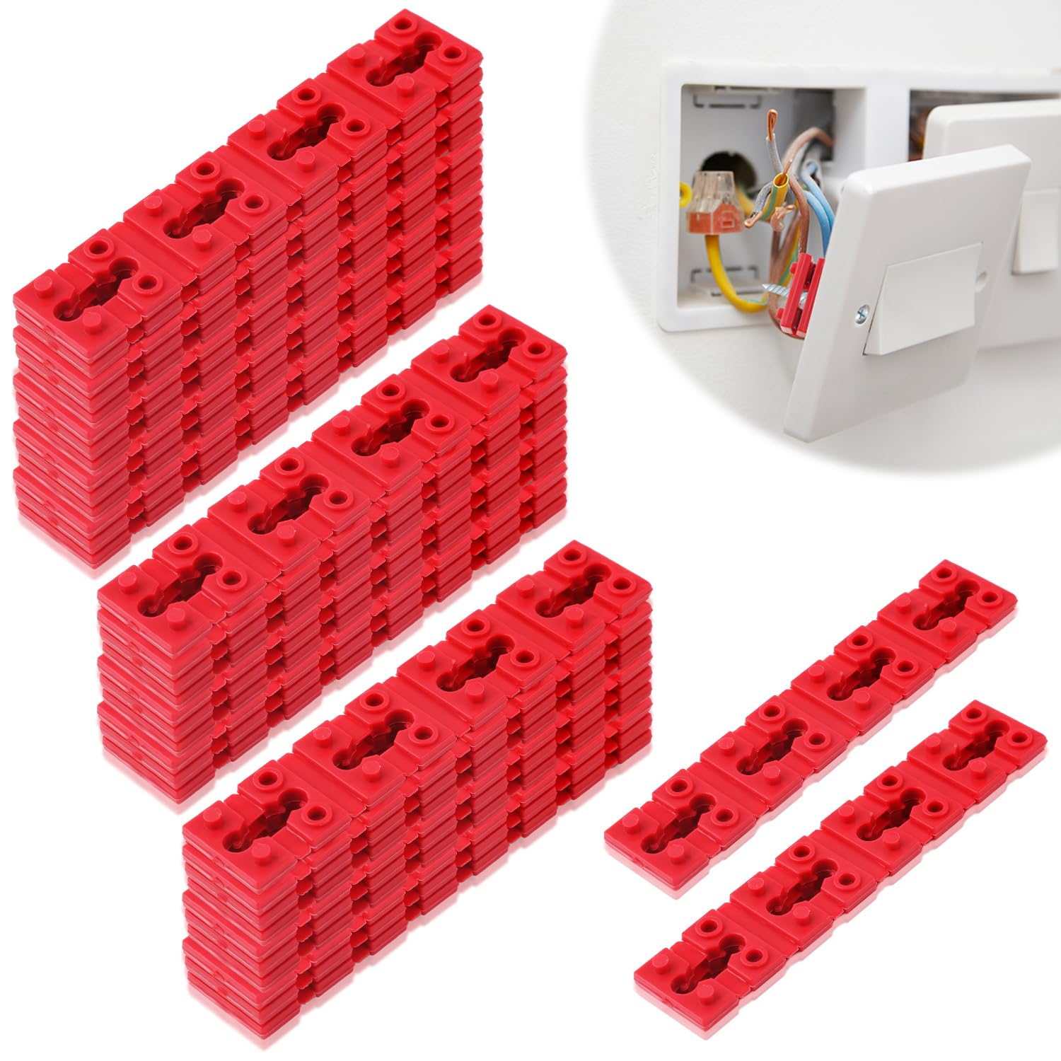 144pcs Red Outlet Spacers - Fix Loose Plugs & Switches for Electrical Boxes | DIY Home Repair