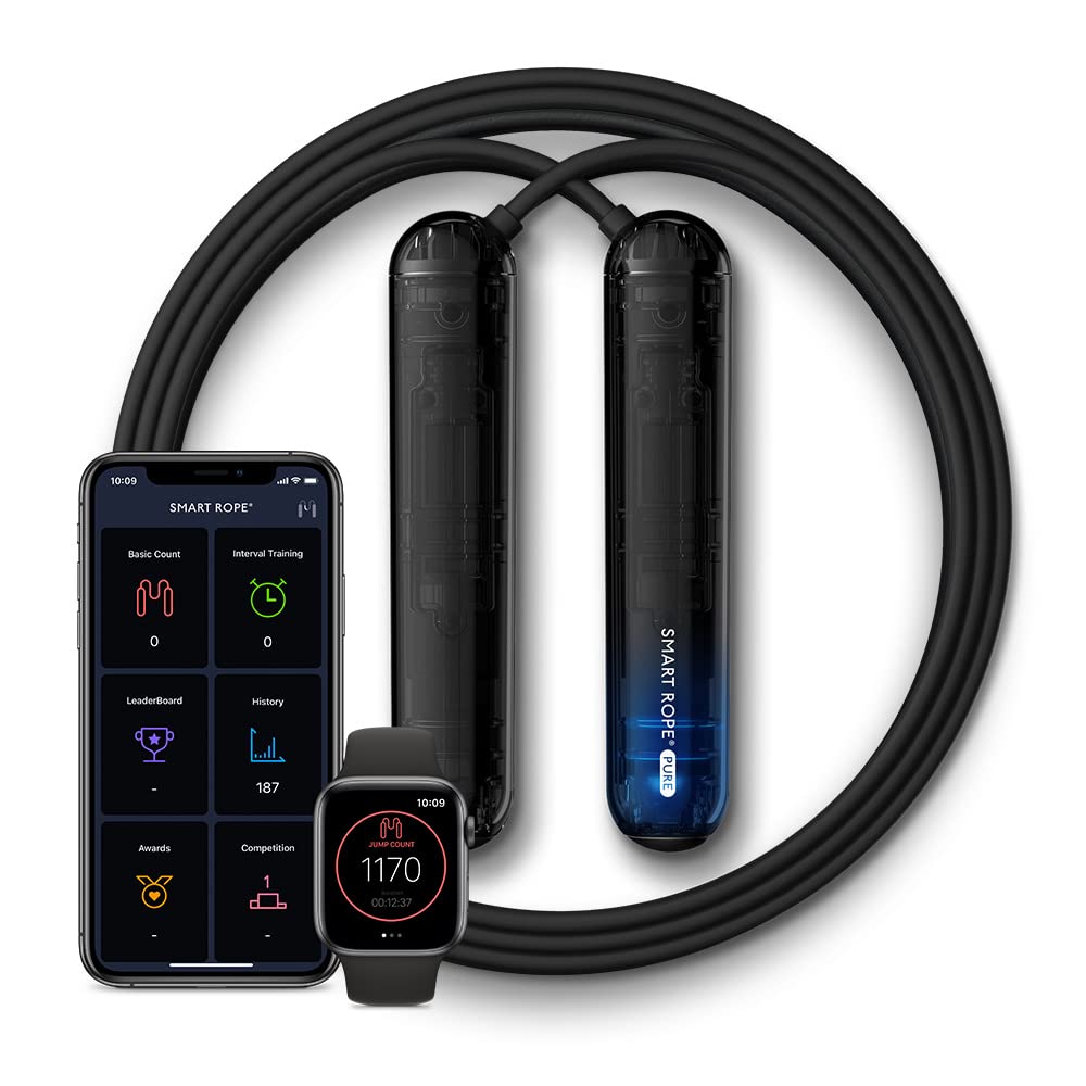 Tangram 05-62366 Smart Rope Pure - Bluetooth 4.0 Jump Rope with Counter & App Connectivity | Smooth Ball Bearing Rotation for Cardio, Workouts & Fitness Tracking