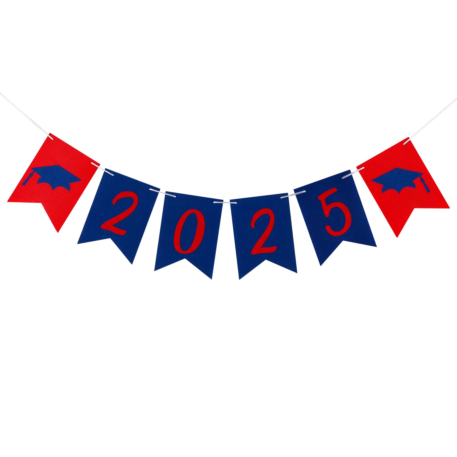 Class of 2025 Graduation Banner - Red & Blue Felt High School & College Party Decor | Perfect for Graduation Ceremonies, Photo Backdrops & Celebration Decorations