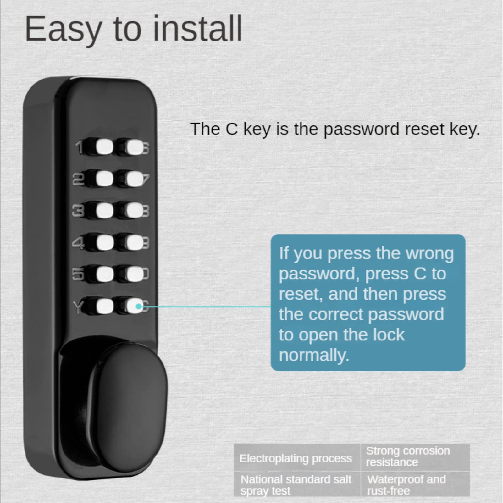 Keyless Entry Door Lock with Keypad - Waterproof Smart Deadbolt for Front Door (Black) - Secure Home Access