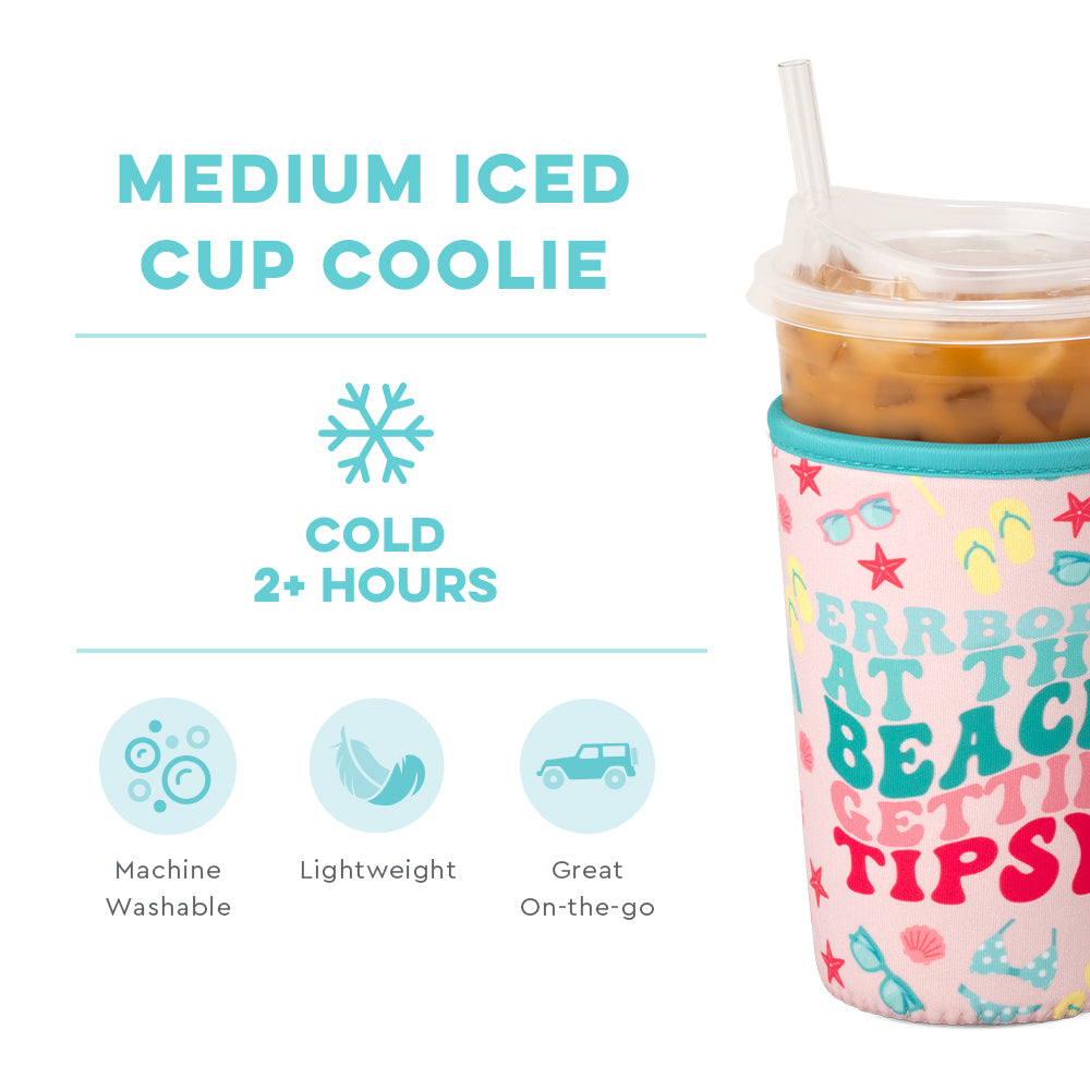 Errbody At The Beach Medium Iced Cup Coolie - Insulated Can Cooler for Drinks, Perfect for Pool Parties, Beach Trips & Outdoor Adventures