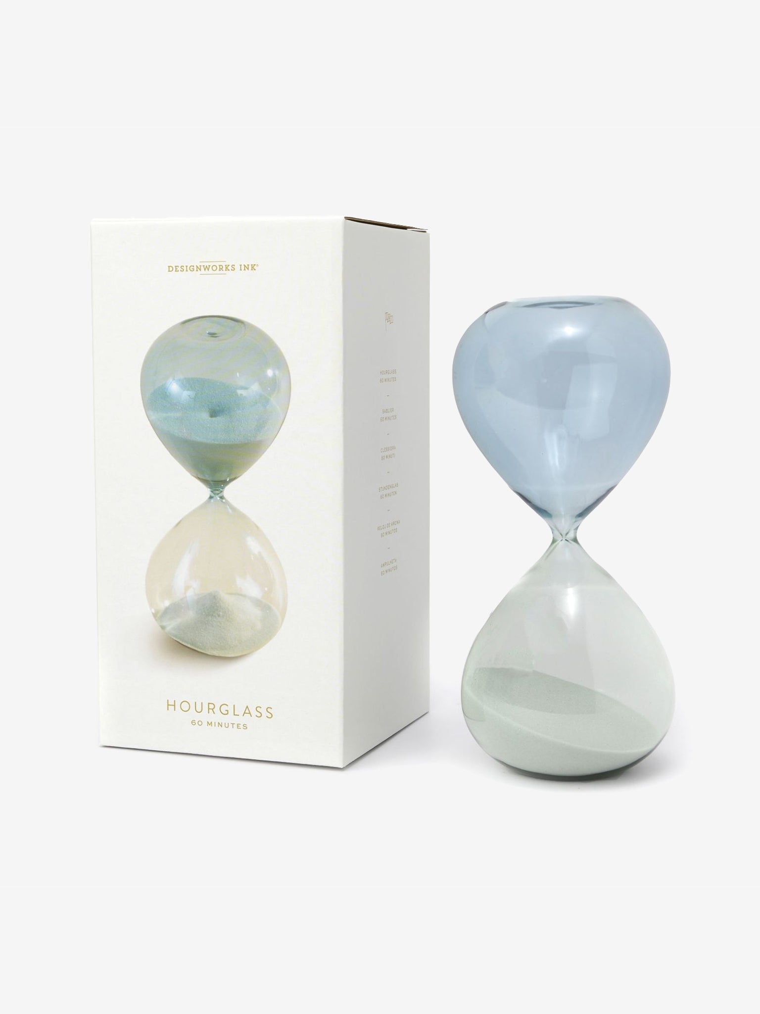 Designworks Ink 1 Hour Hourglass Timer - Seaglass Ombre Gradient Sand Clock for Home Office Decor, Meditation & Productivity Tool