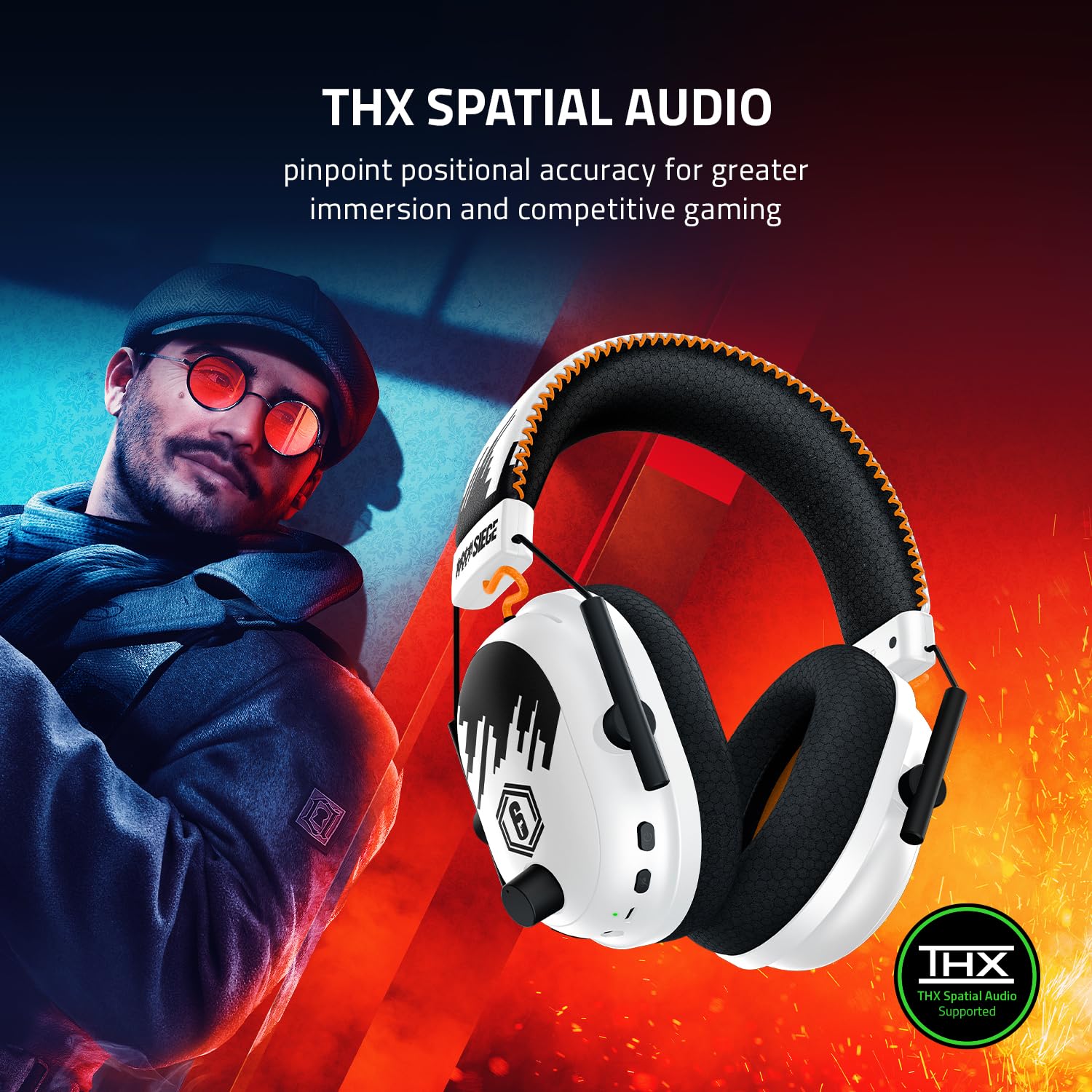 Razer BlackShark V2 Pro Wireless Gaming Headset - HyperSpeed Wireless, TriForce Titanium 50mm Drivers, HyperClear Mic - Premium Esports Headphones for Rainbow Six Siege, FPS, PC & Console Gaming