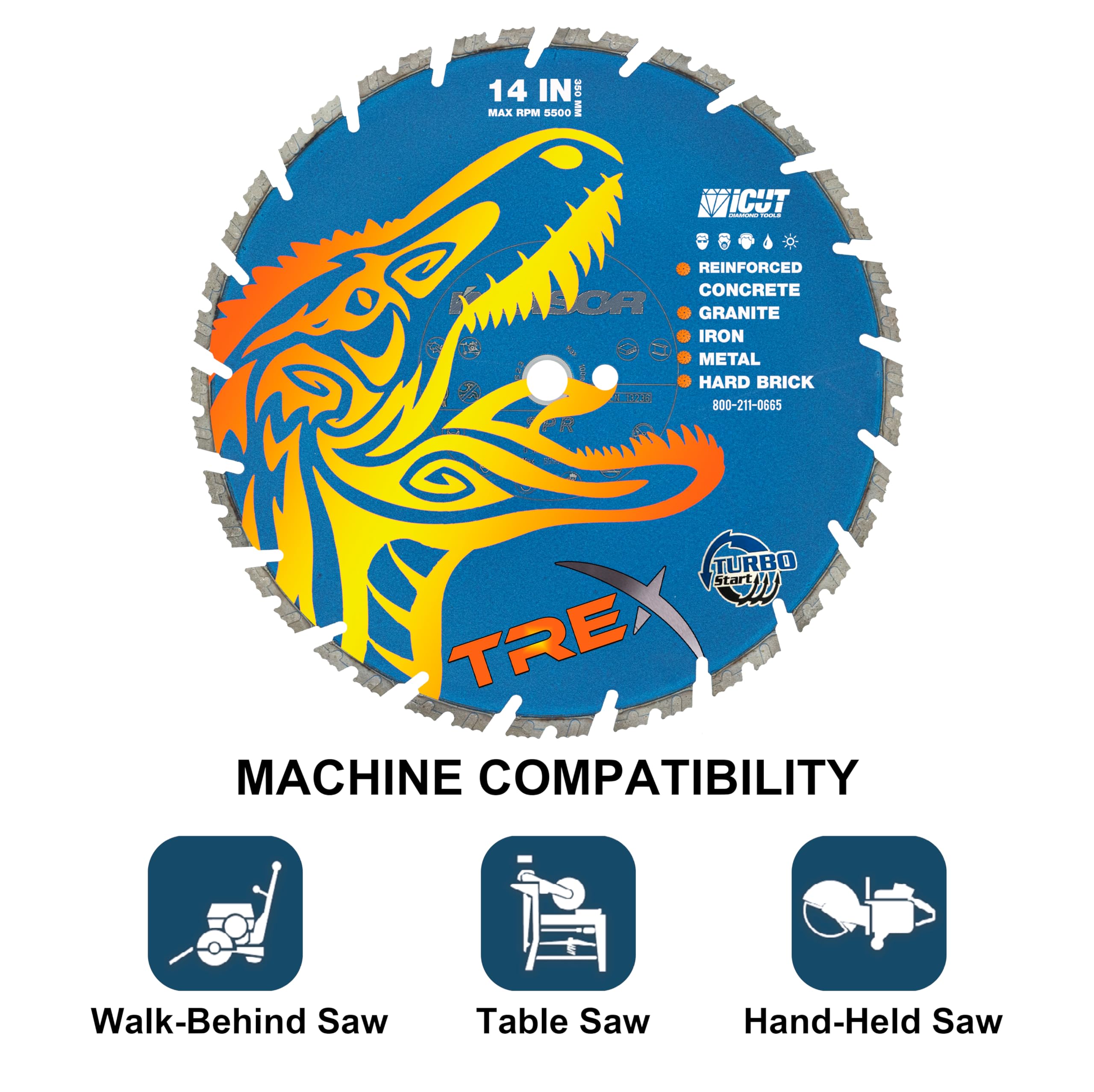 New All Cut Pro Diamond Blade - The Piranha - 16 Inch Premium Cutting Disc for Concrete, Tile, Granite & Masonry - Perfect for Construction, Renovation & DIY Projects
