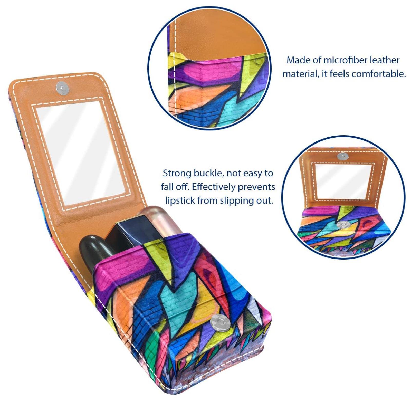 Custom Lipstick Case - Portable Makeup Bag & Cosmetic Pouch Organizer with Colorful Doodle Street Art Design | Perfect for Travel, Daily Use & Gift Giving