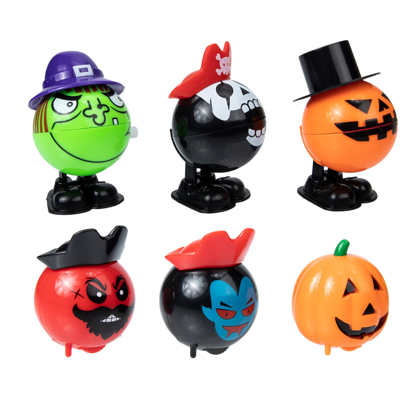 ABOOFAN 6-Pack Halloween Wind-Up Walking Toys - Spooky Clockwork Party Favors for Kids, Trick or Treat, Classroom Prizes & Halloween Decorations