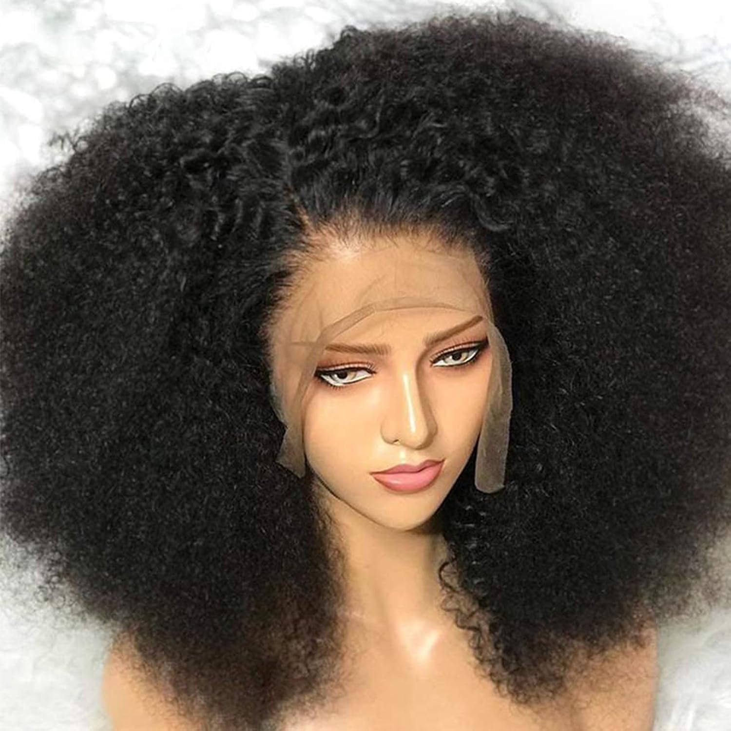 13x4 HD Lace Front Wig 20 Inch Kinky Curly Human Hair Wig - Pre Plucked 180% Density Natural Black Women's Lace Front Wigs for Daily Wear, Parties & Special Occasions