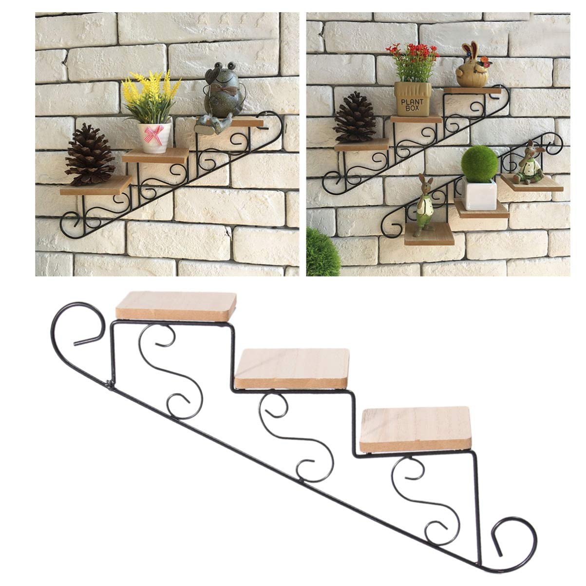 HEALLILY Floating Shelves Wall Mounted - Rustic Wood Hanging Shelves for Wall Storage & Decor - Perfect for Living Room, Bedroom, Bathroom, Kitchen Organization & Display
