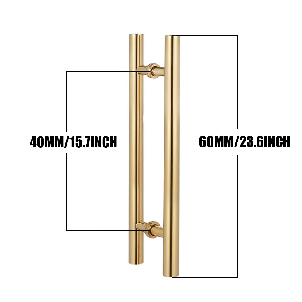 24 Inch Stainless Steel H-Shaped Hollow Tube Sliding Door Handle - Push Pull Barn Door Handle & Glass Pulls for Modern Homes, Offices & Commercial Spaces