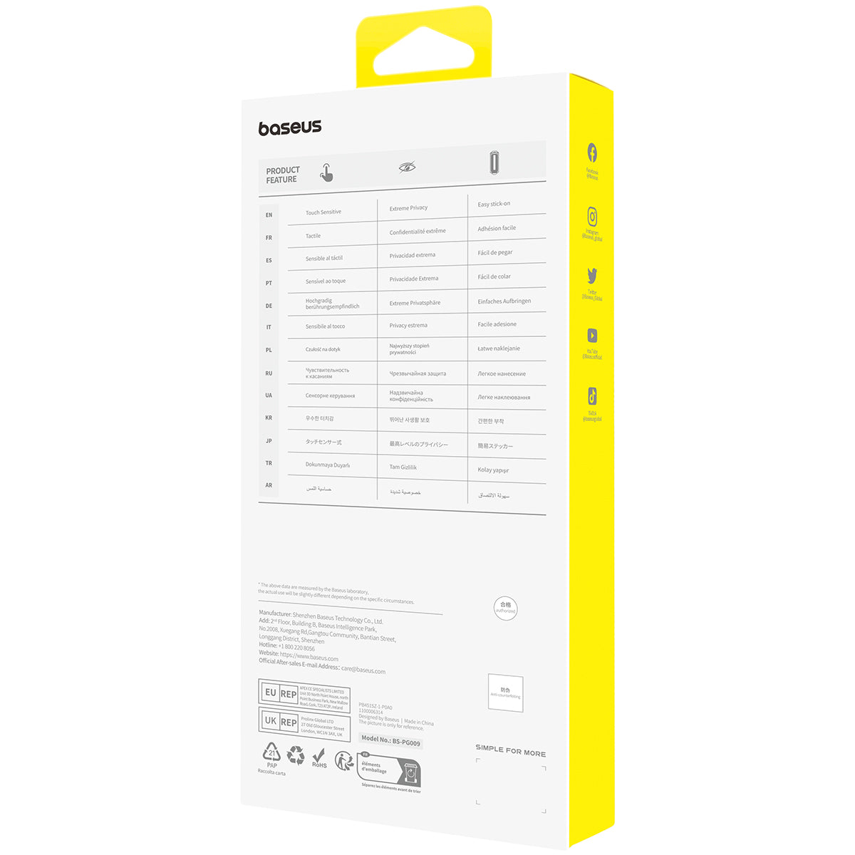 Baseus Anti-Spy HD Screen Protector for iPhone 15 Pro Series - Sapphire Crystal Tempered Glass - Privacy Protection for Work & Banking