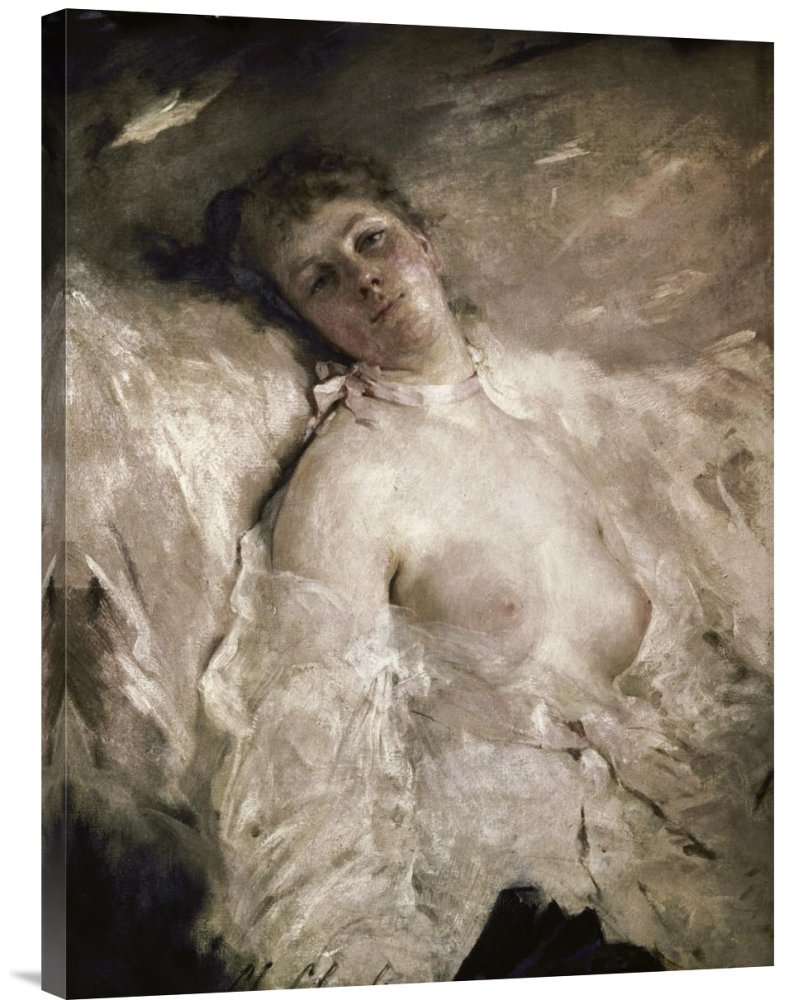 Charles Chaplin 'A Girl from The Follies Bergere' Gallery Wrap Canvas Wall Art Print - Premium Giclee Reproduction for Living Room, Bedroom & Office Decor